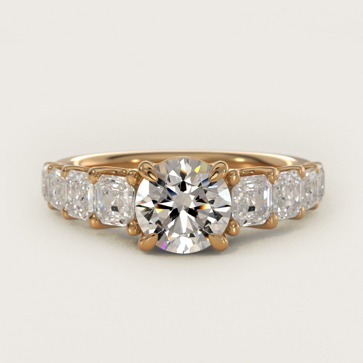 Asscher Cut Moissanite Engagement Ring Sterling Silver (2.0 ct.)
