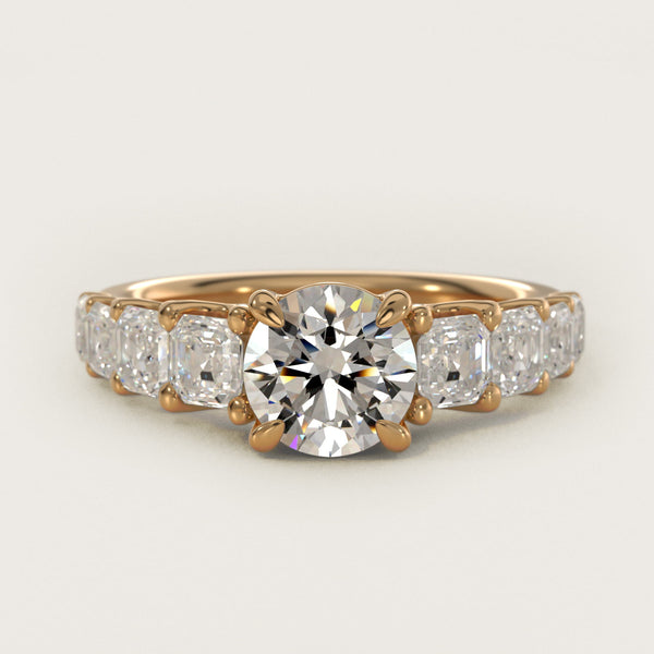 Asscher Cut Moissanite Engagement Ring Sterling Silver (2.0 ct.)