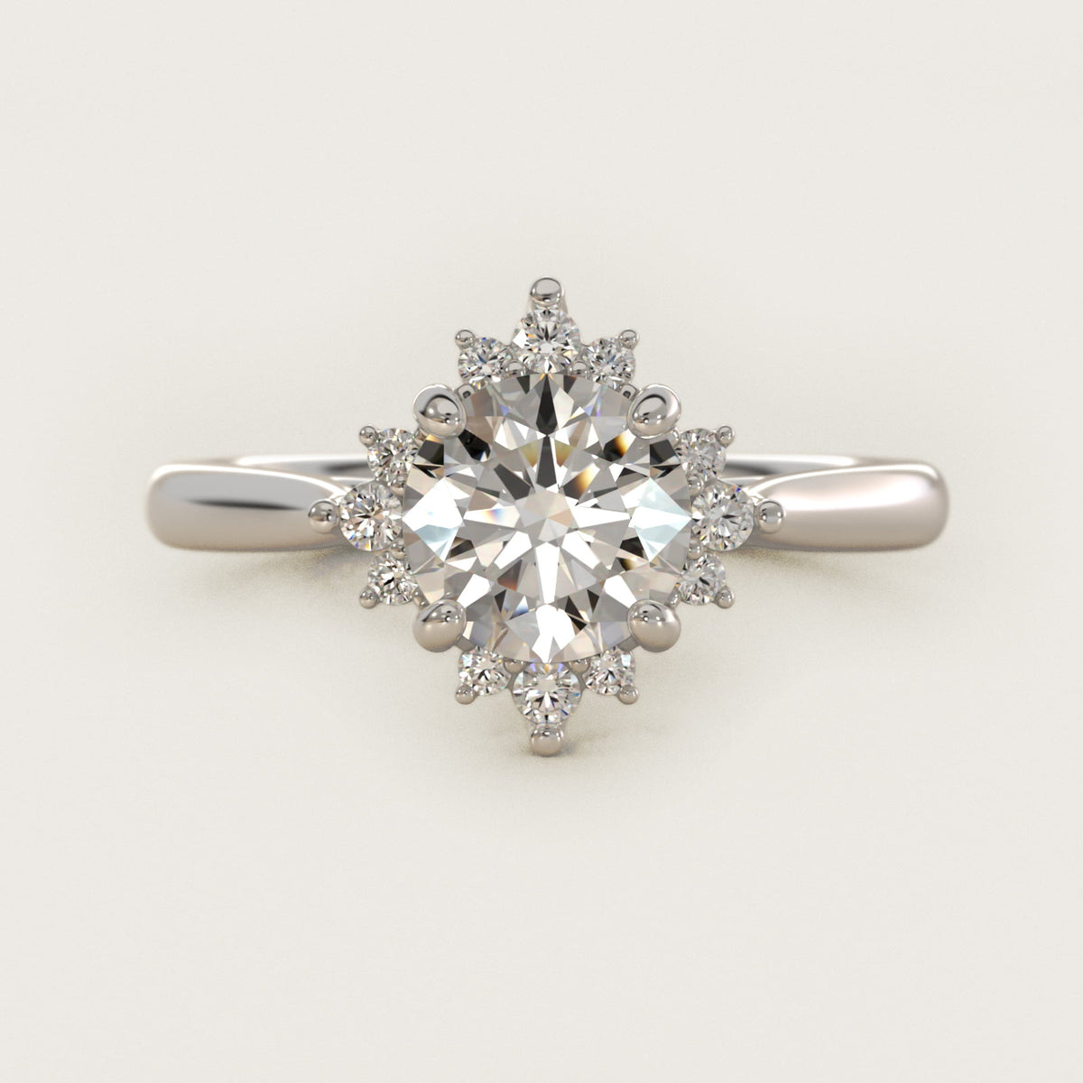 Delicate Ballerina Halo Moissanite Engagement Ring Sterling Silver (2.0 ct.) Main image