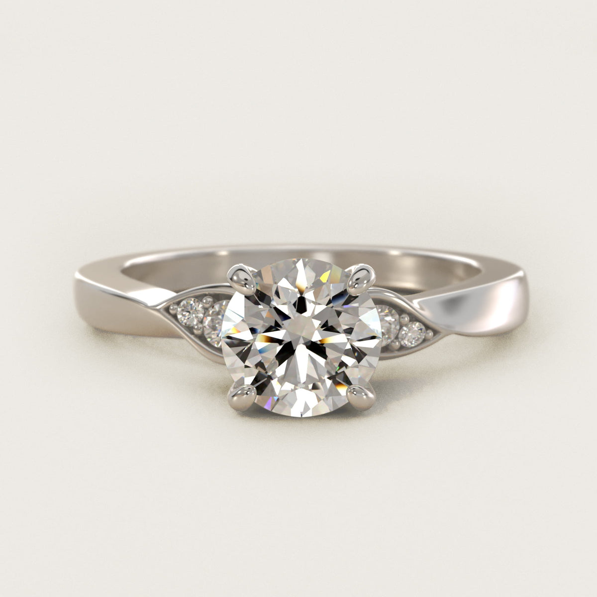 Blossoming Vine Side Stone Moissanite Engagement Ring Sterling Silver (2.0 ct.) Main image