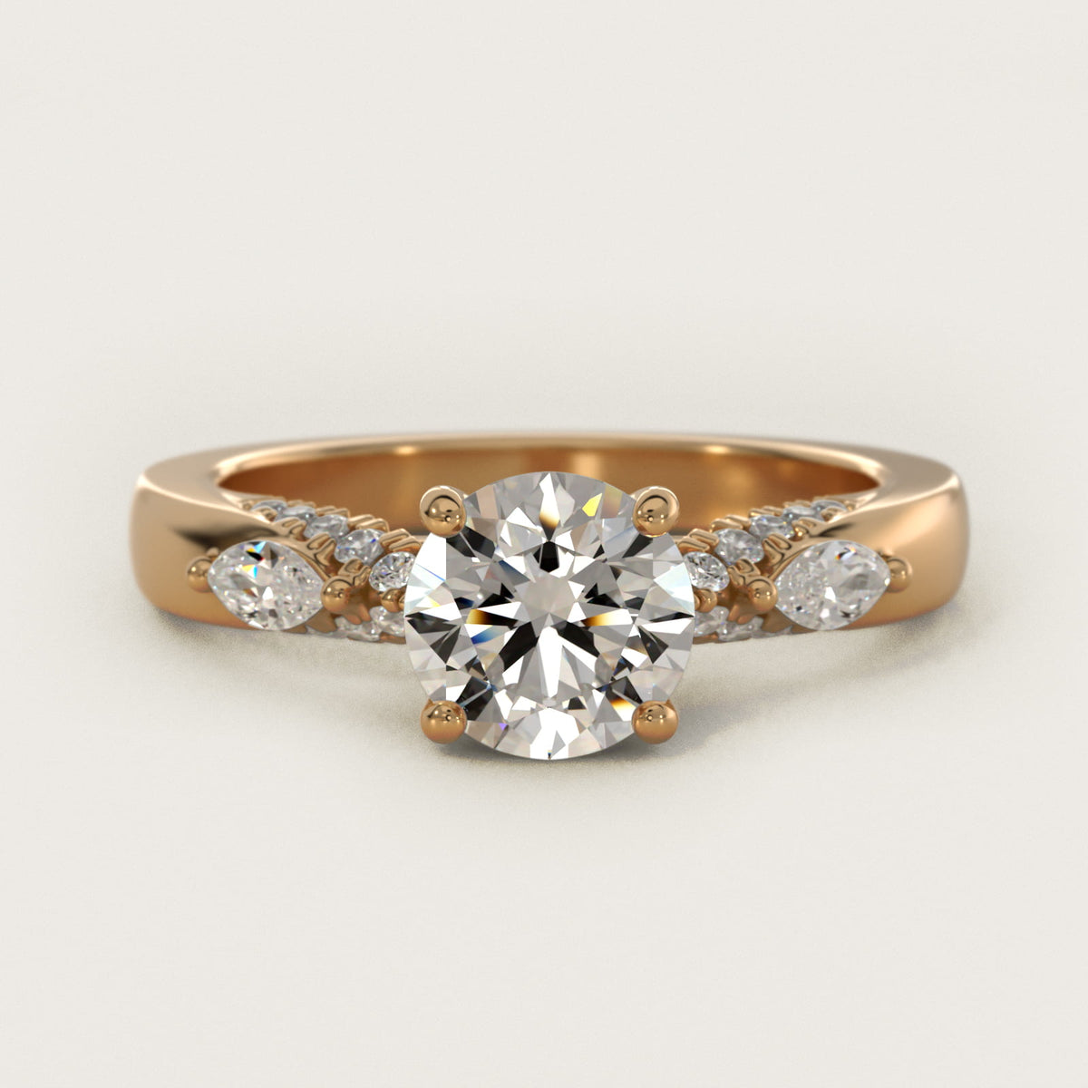 Diamond Marquise Shoulder Moissanite Engagement Ring Sterling Silver (2.0 ct.) Main image