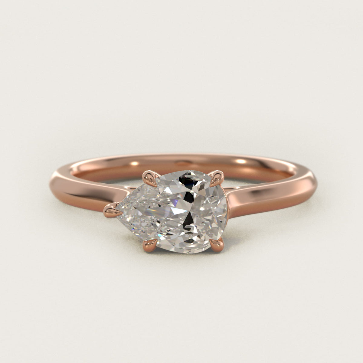 East West Solitaire Moissanite Engagement Ring Sterling Silver (2.0 ct.) Main image