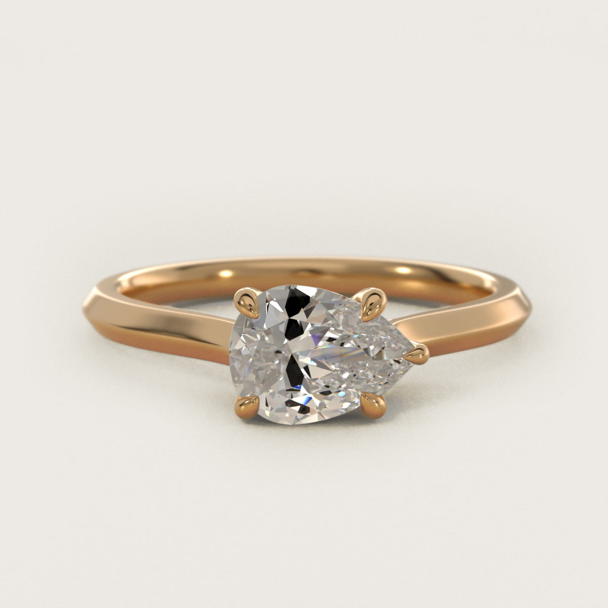 East West Knife Edge Cathedral Solitaire Moissanite Engagement Ring Sterling Silver (2.0 ct.) Main image