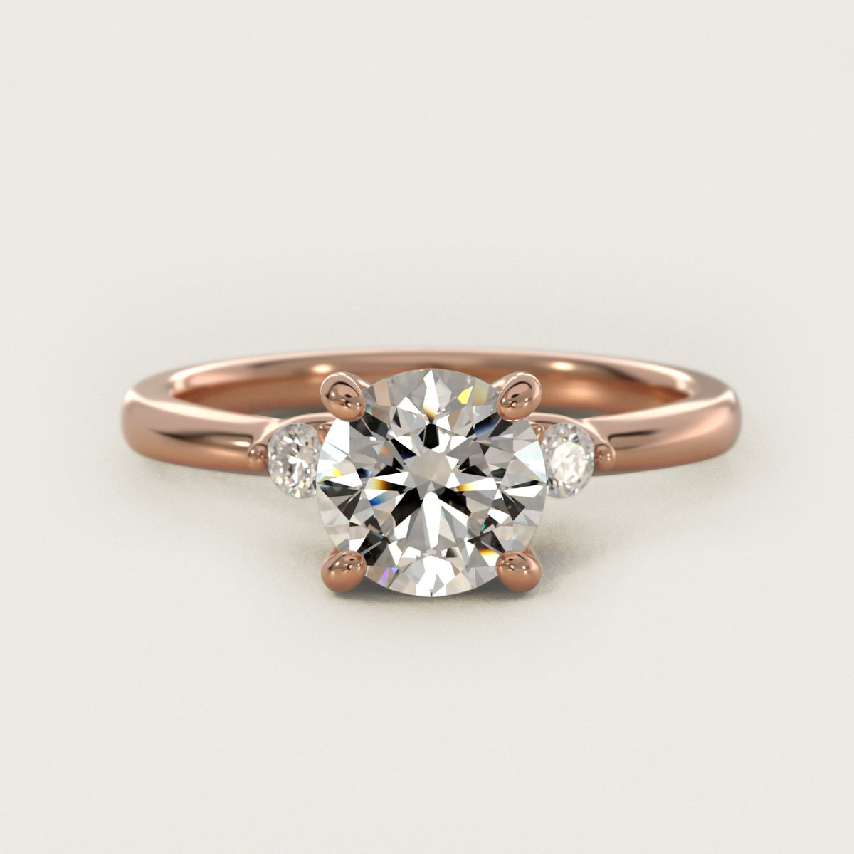 Dainty Side Stone Moissanite Engagement Ring Sterling Silver (2.0 ct., 1/10 ct. tw.) Main image