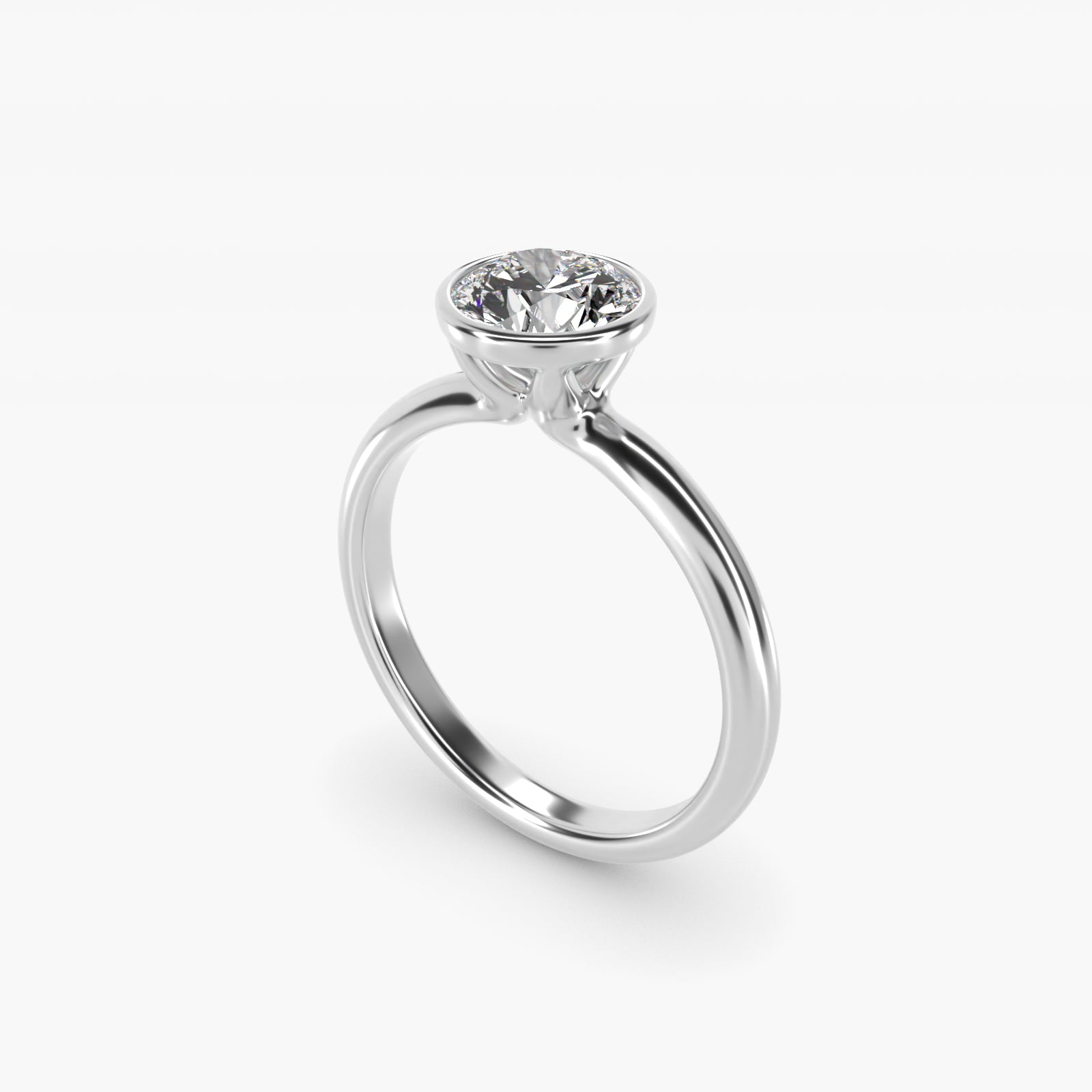 Bezel Solitaire Moissanite Engagement Ring Sterling Silver (2.0 ct.) Secondary image