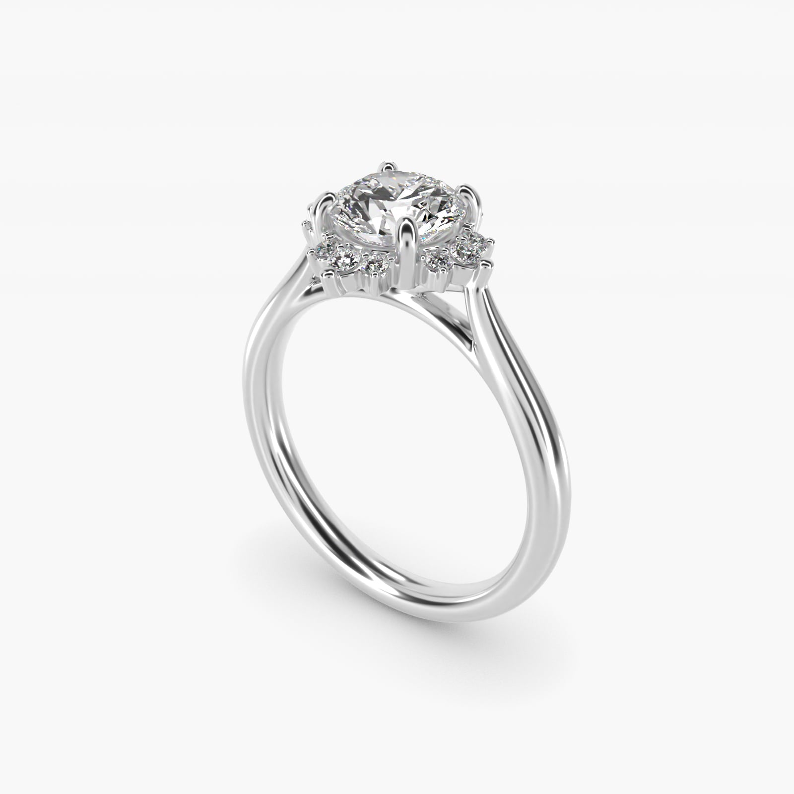 Delicate Ballerina Halo Moissanite Engagement Ring Sterling Silver (2.0 ct.) Secondary image