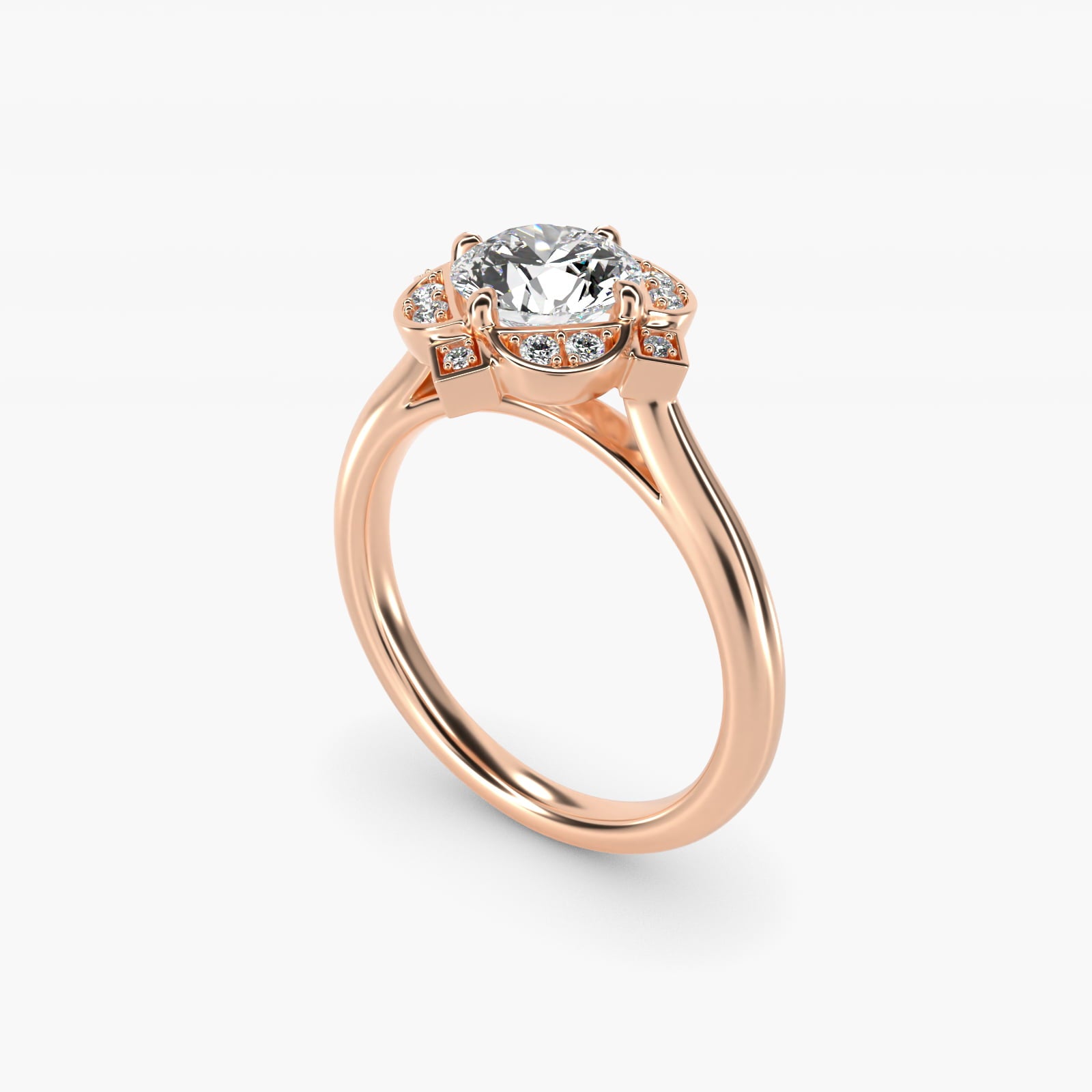 Art Deco Floral Halo Vintage Style Moissanite Engagement Ring Sterling Silver (2.0 ct.) Secondary image