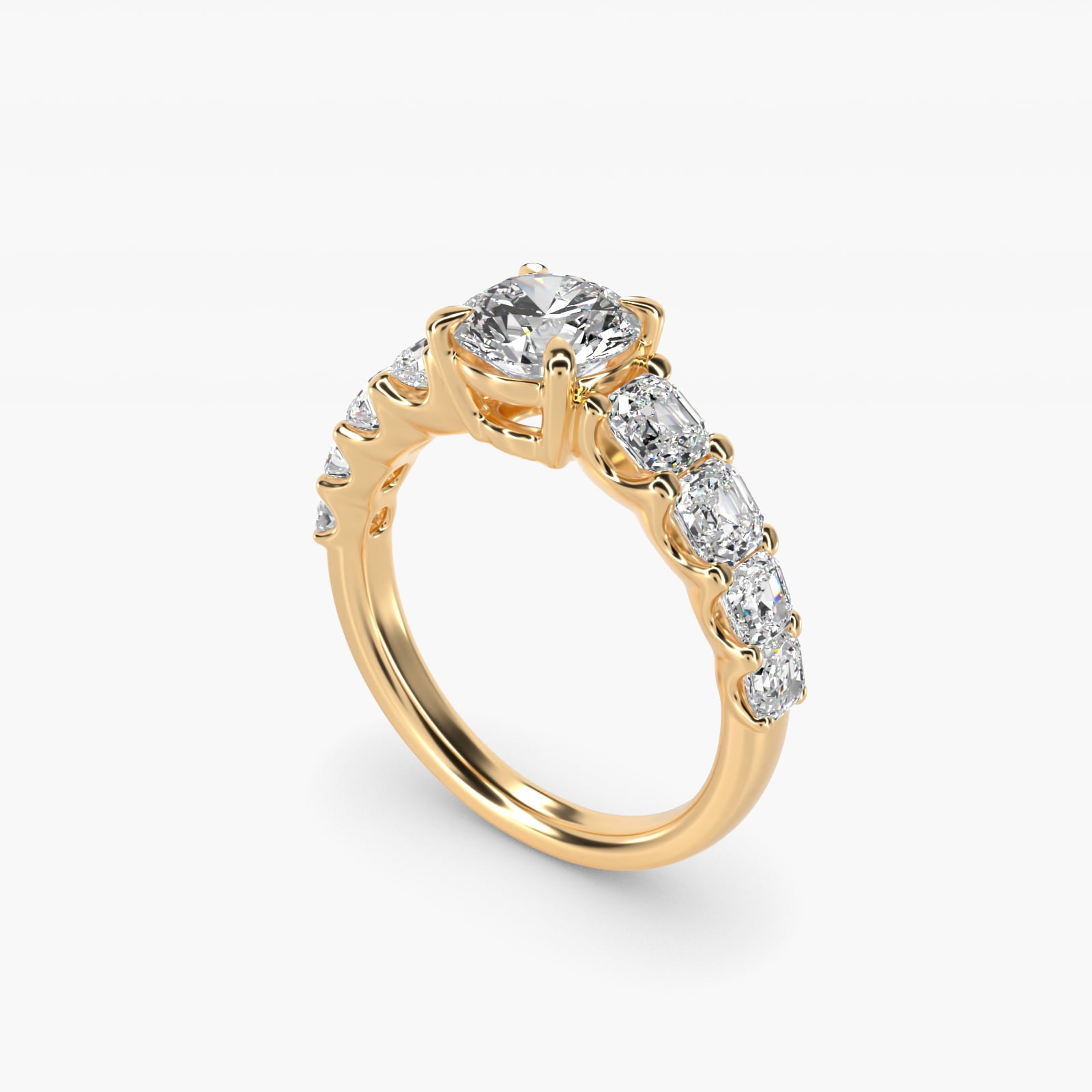 Asscher Cut Moissanite Engagement Ring Sterling Silver (2.0 ct.) Secondary image