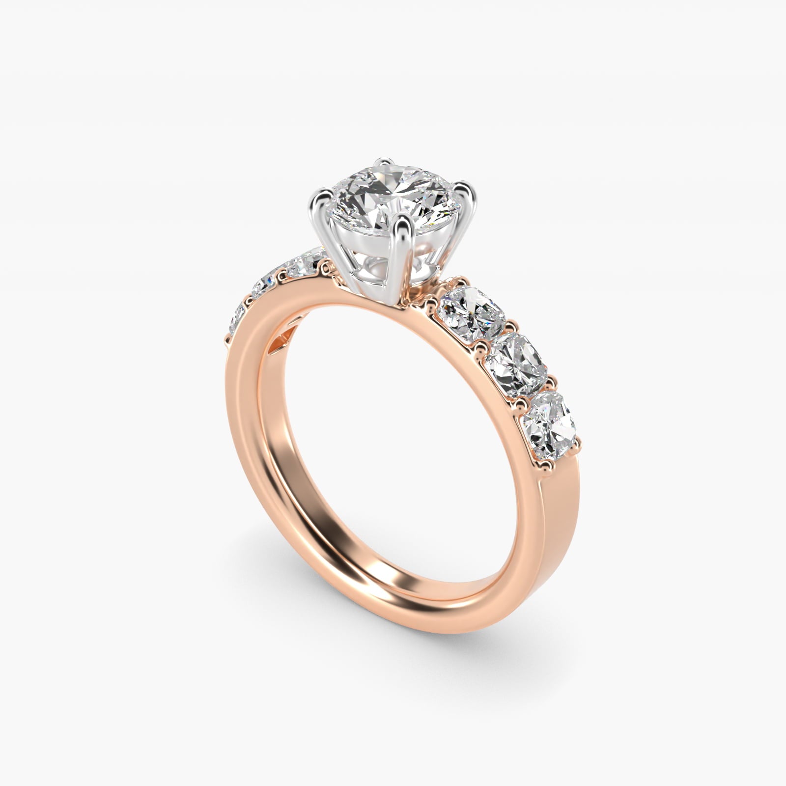 Cushion Cut Moissanite Engagement Ring Sterling Silver (2.0 ct., 1/3 ct. tw.) Secondary image