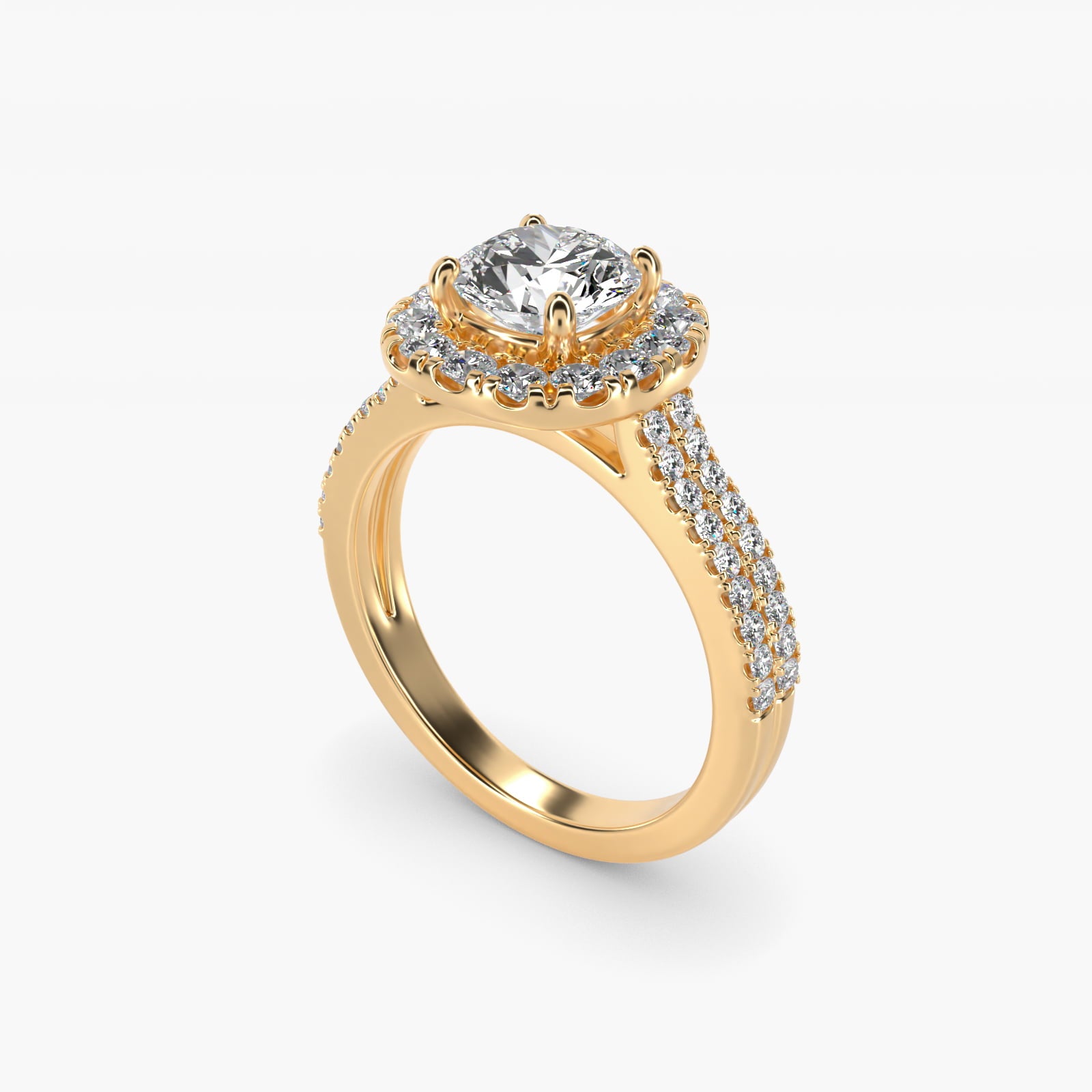 Double Shank Halo Moissanite Engagement Ring Sterling Silver (2.0 ct.) Secondary image