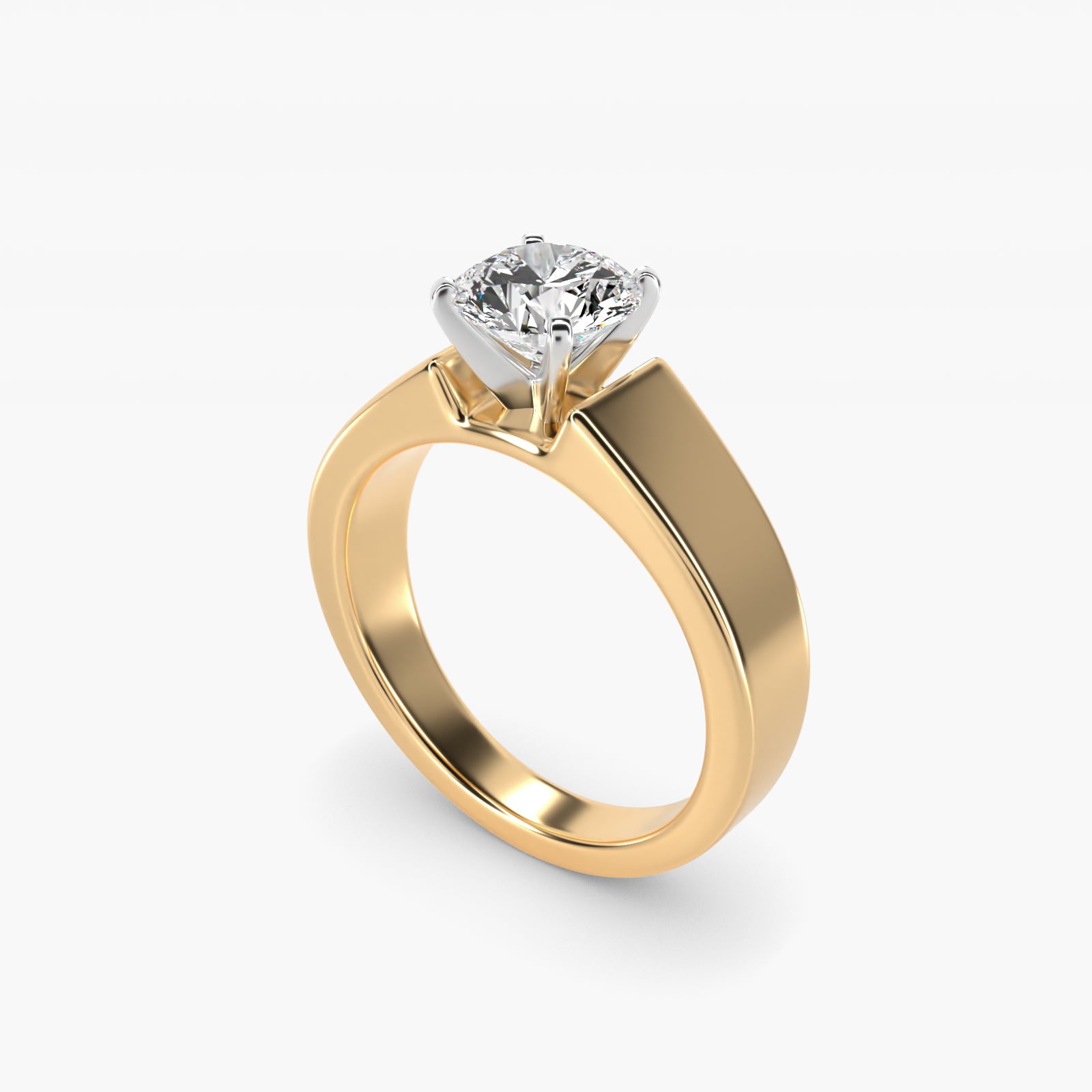 Wide Band Solitaire Moissanite Engagement Ring Sterling Silver (2.0 ct.) Secondary image