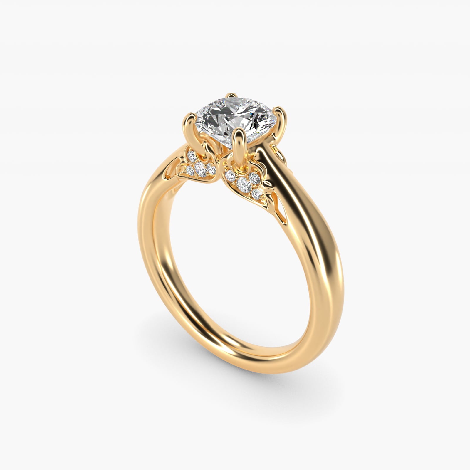 Wide Band Solitaire Plus Moissanite Engagement Ring Sterling Silver (2.0 ct.) Secondary image