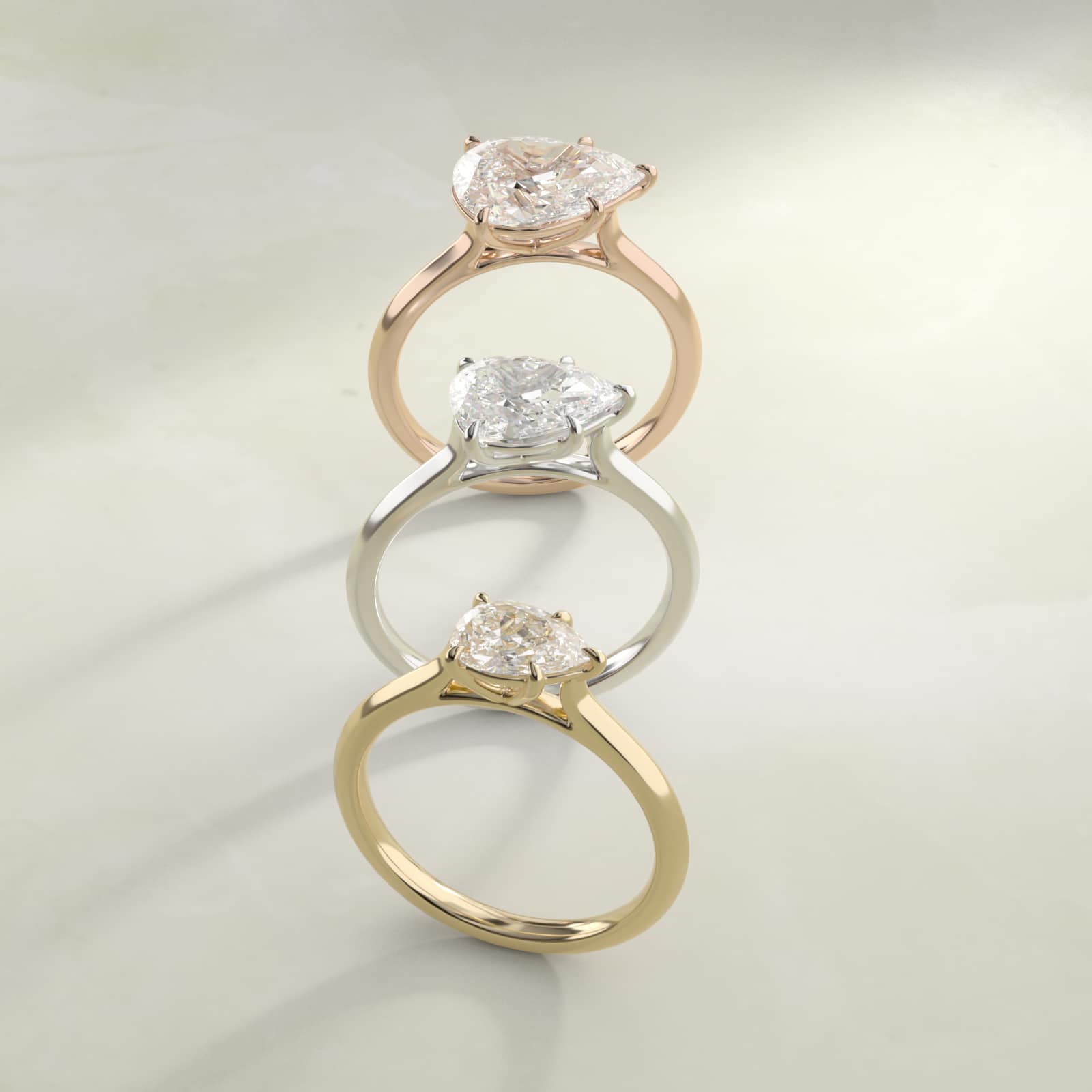 East West Solitaire Moissanite Engagement Ring Sterling Silver (2.0 ct.) Secondary image