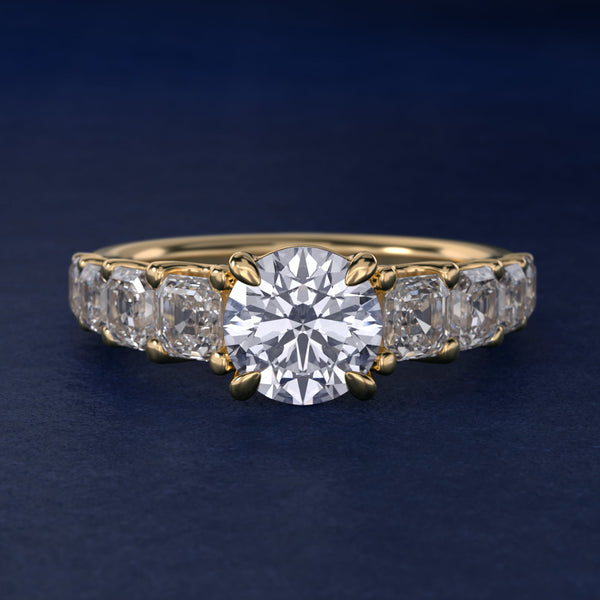 Asscher Cut Moissanite Engagement Ring Sterling Silver (2.0 ct.)