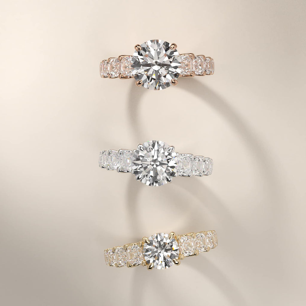 Asscher Cut Moissanite Engagement Ring Sterling Silver (2.0 ct.)