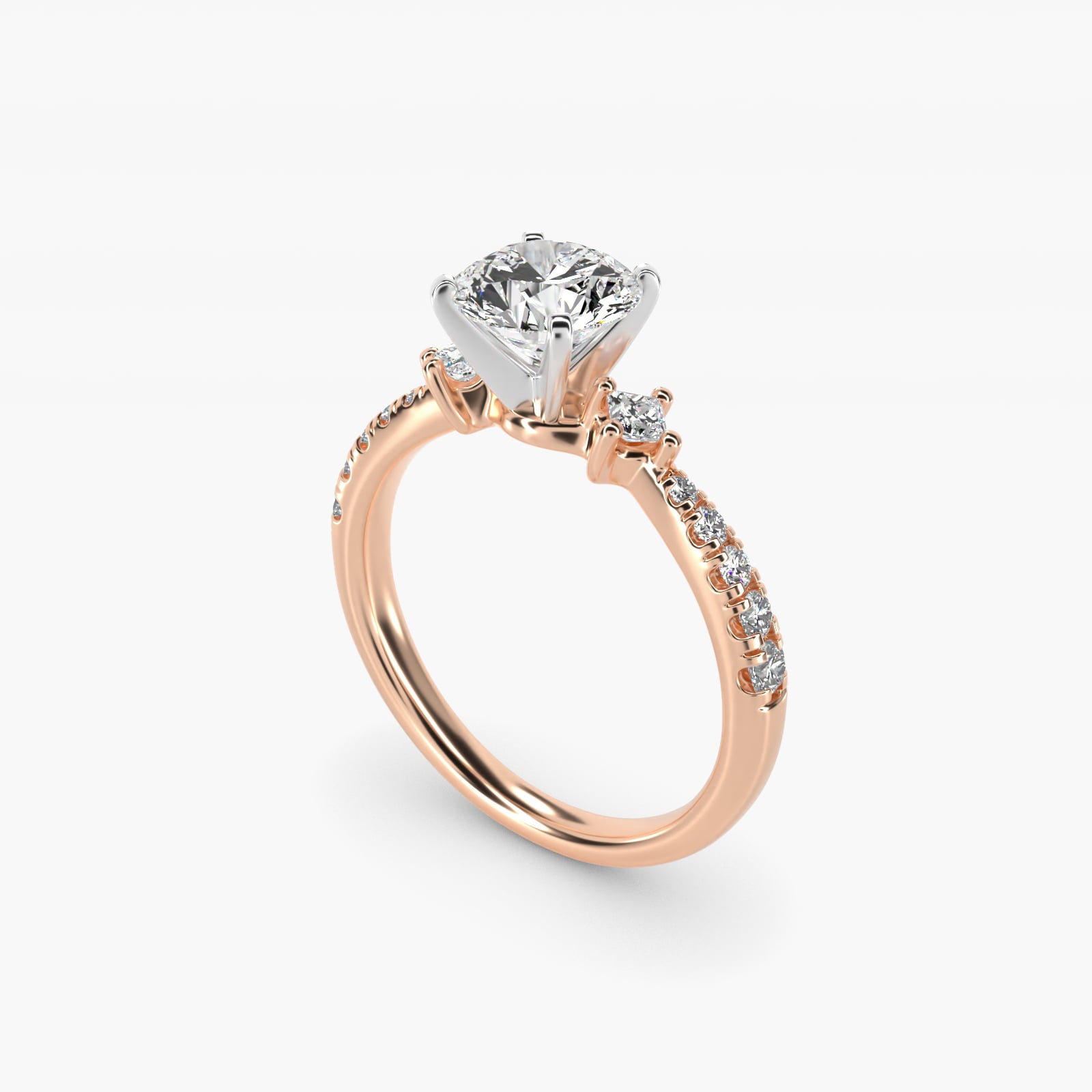East-West Side Stone and Pave Moissanite Engagement Ring Sterling Silver (2.0 ct.) Secondary image