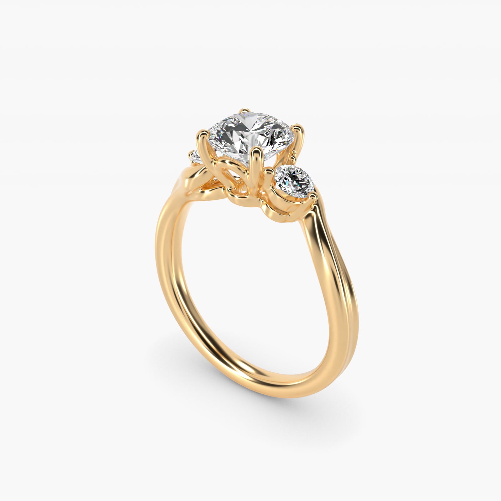 Wrapped Shank Three-Stone Moissanite Engagement Ring Sterling Silver (2.0 ct.) Secondary image