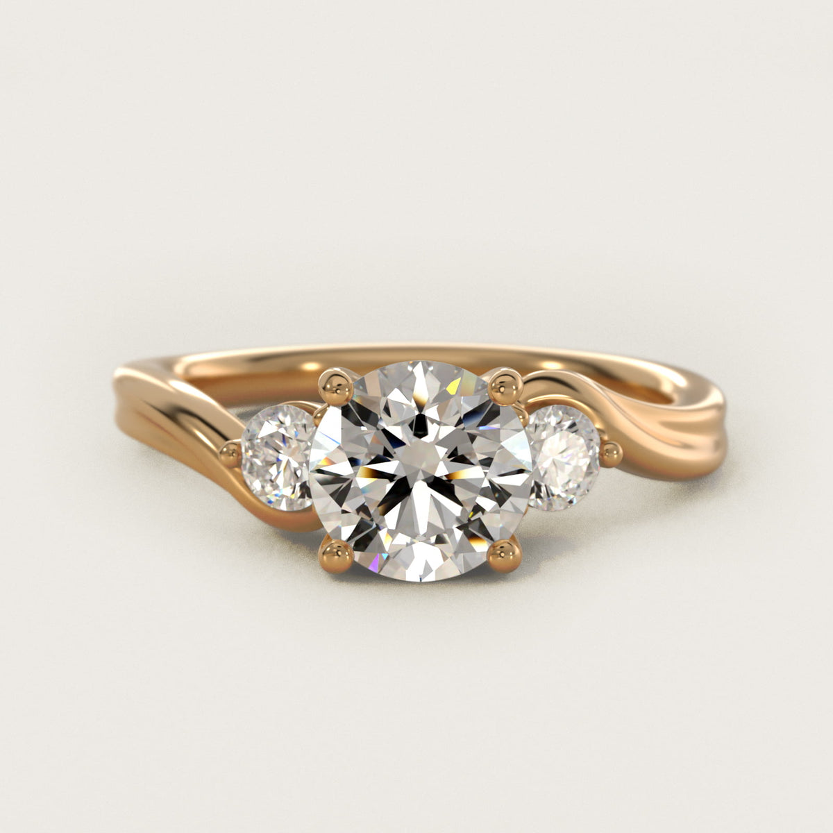 Wrapped Shank Three-Stone Moissanite Engagement Ring Sterling Silver (2.0 ct.) Main image
