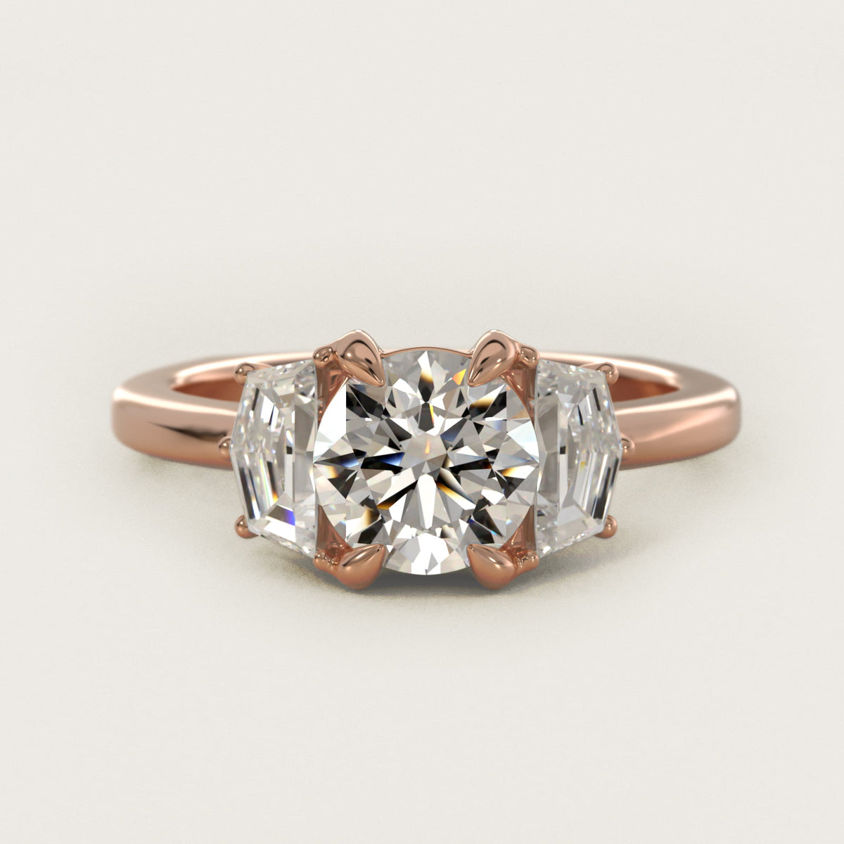 Bella-Vaughan Cadillac Three-Stone Moissanite Engagement Ring Sterling Silver (2.0 ct.)