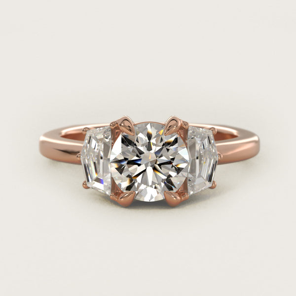 Bella-Vaughan Cadillac Three-Stone Moissanite Engagement Ring Sterling Silver (2.0 ct.)