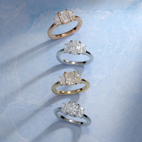 Bella-Vaughan Cadillac Three-Stone Moissanite Engagement Ring Sterling Silver (2.0 ct.)