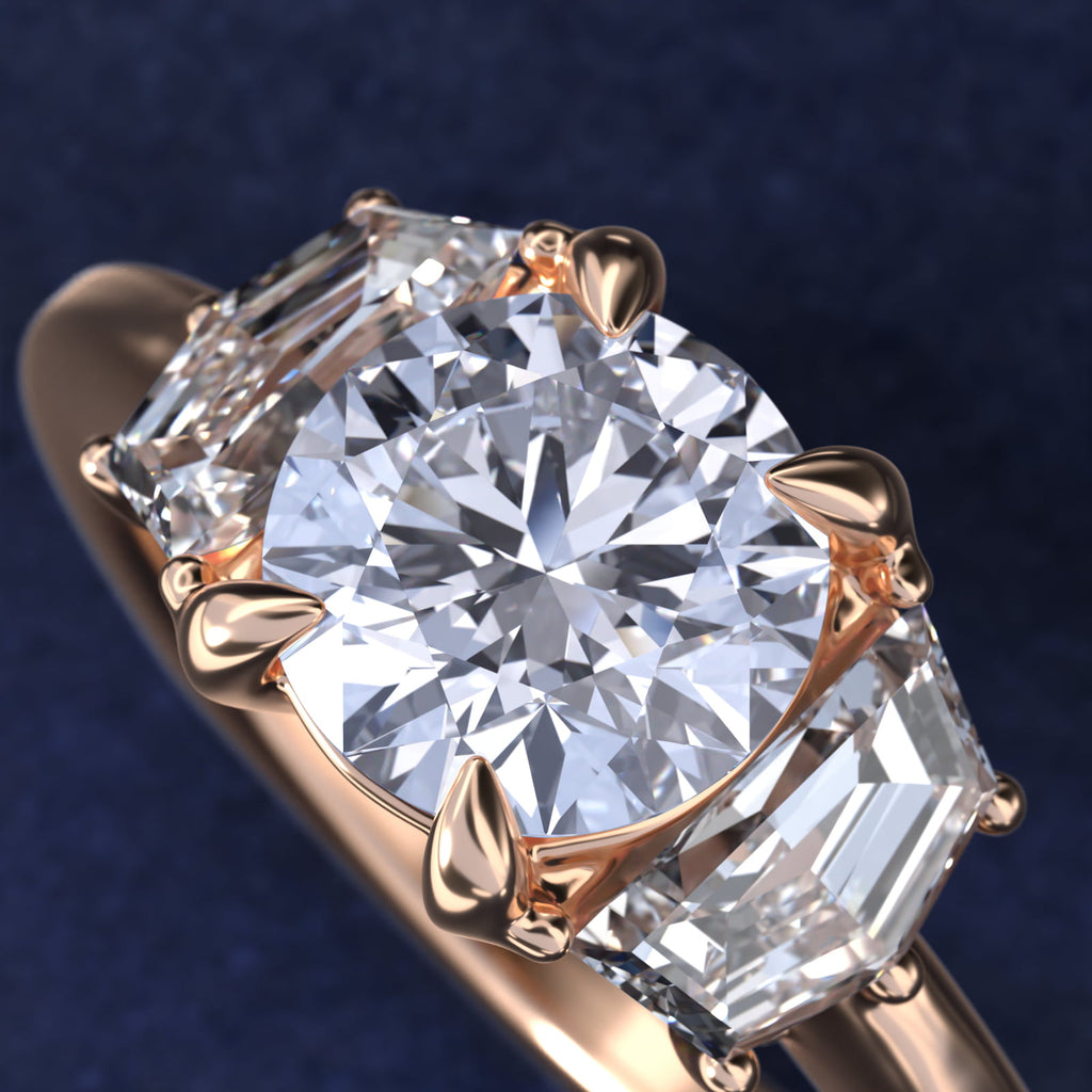 Bella-Vaughan Cadillac Three-Stone Moissanite Engagement Ring Sterling Silver (2.0 ct.)