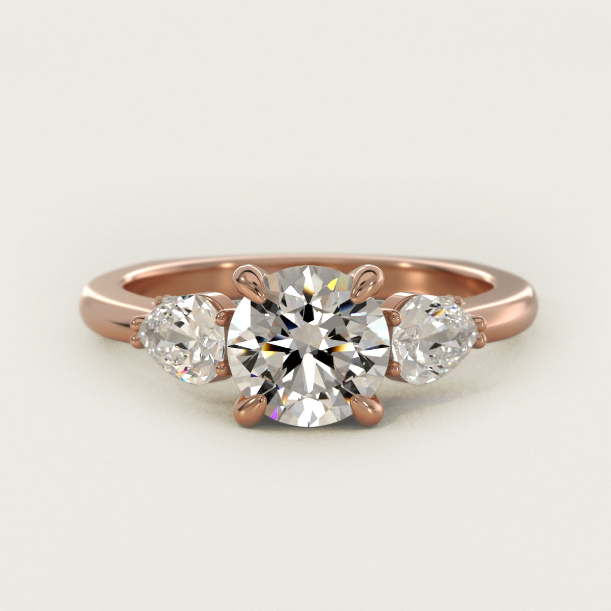 Bella-Vaughan Pear Three-Stone Moissanite Engagement Ring Sterling Silver (2.0 ct.) Main image