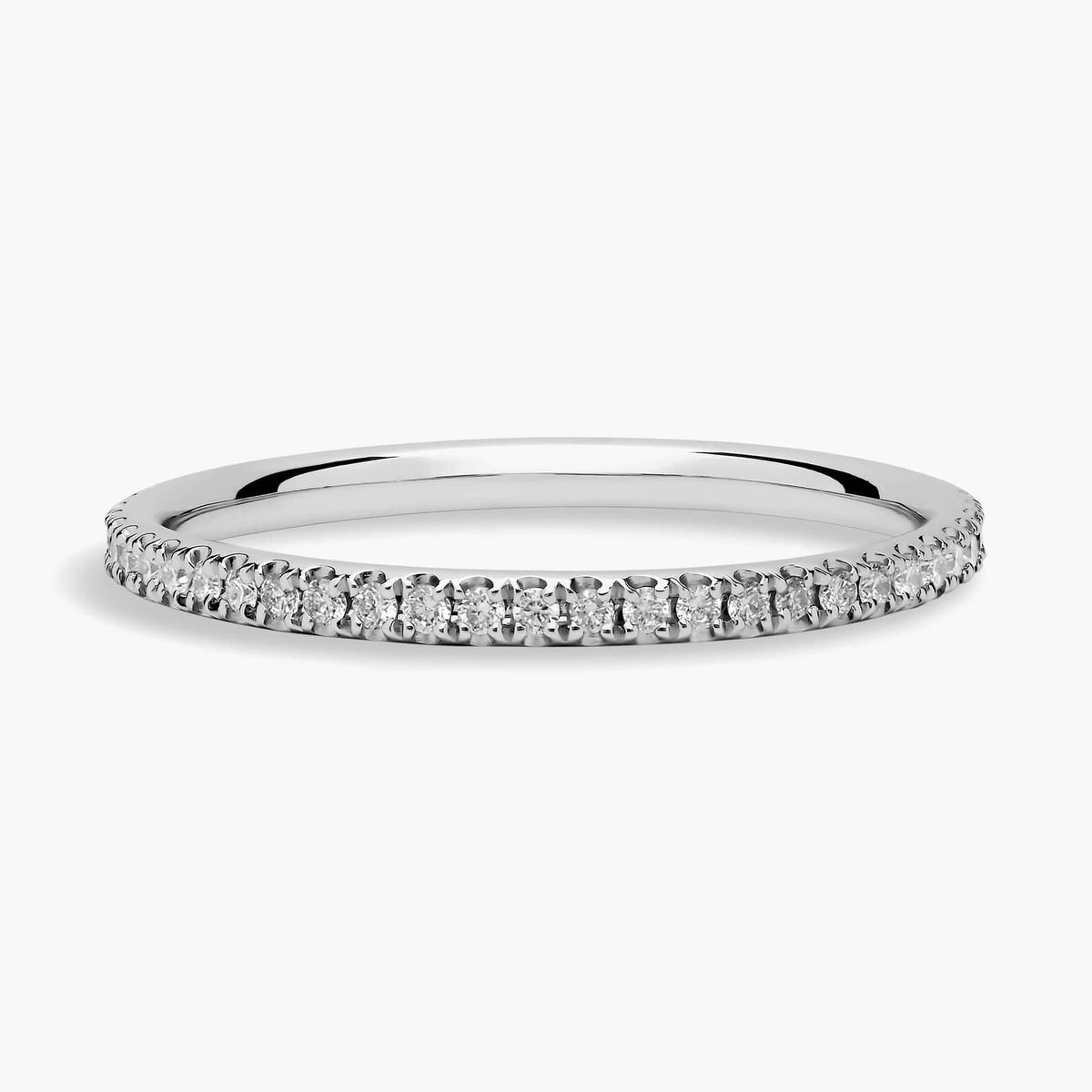 Sterling Silver (1.50mm) Round Cut Eternity Moissanite Wedding Ring Riviera Petite Micropavé (1/4 ct. tw.) Main image