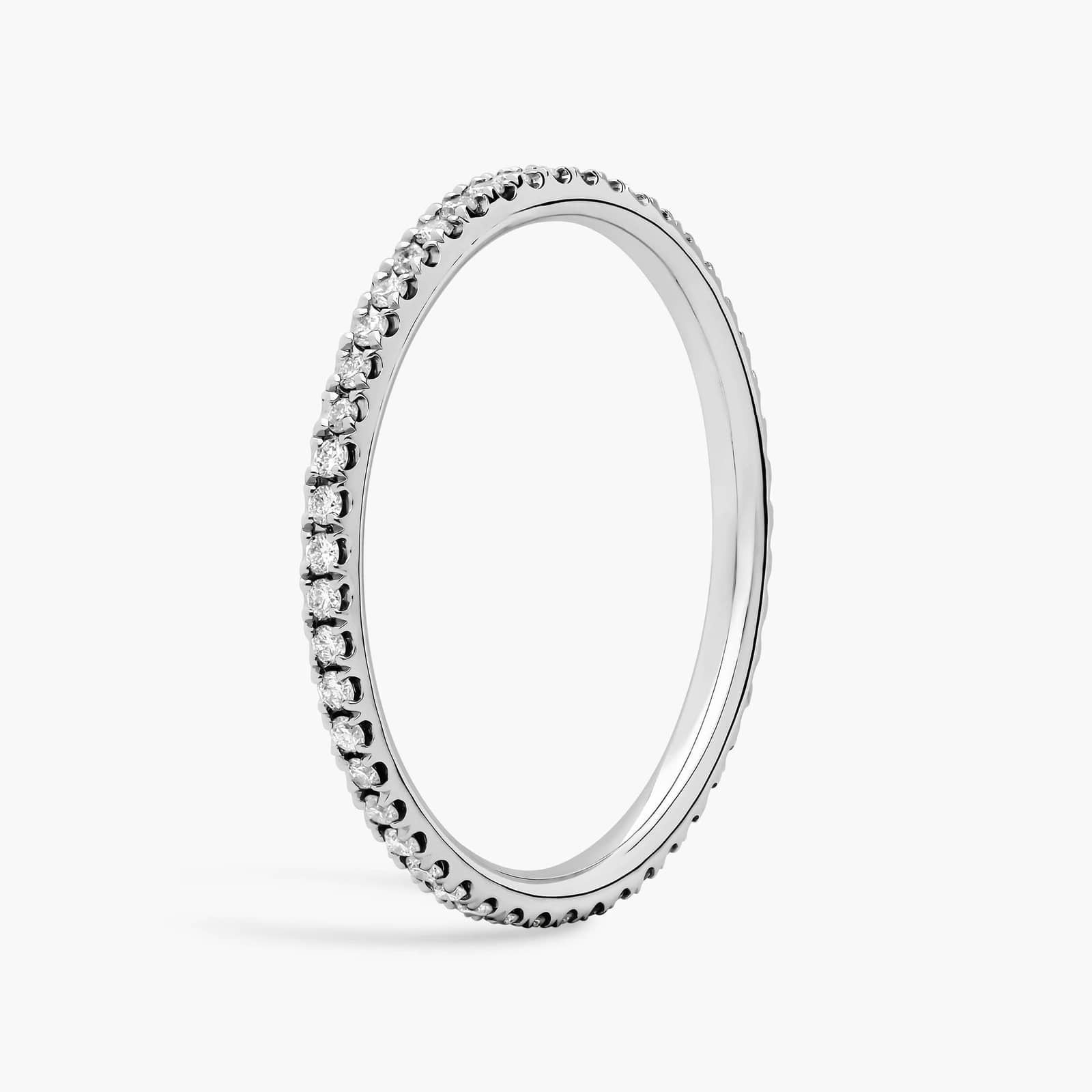 Sterling Silver (1.50mm) Round Cut Eternity Moissanite Wedding Ring Riviera Petite Micropavé (1/4 ct. tw.) Secondary image