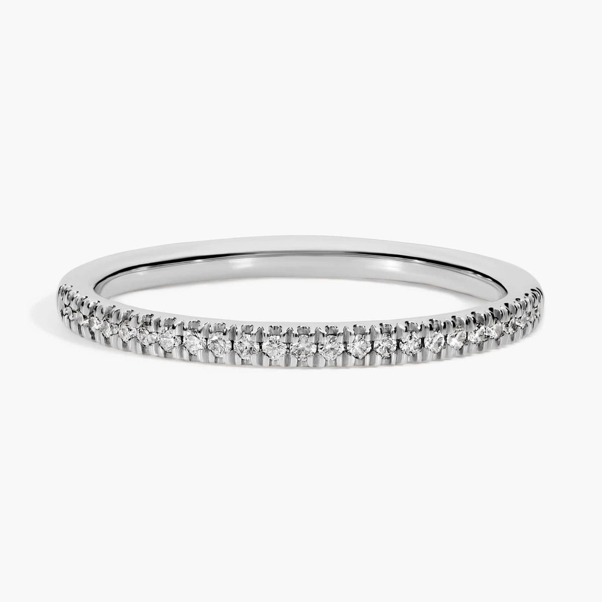 Sterling Silver (1.50mm) Round Cut Moissanite Wedding Ring Petite Micropavé (1/10 ct. tw.) Main image
