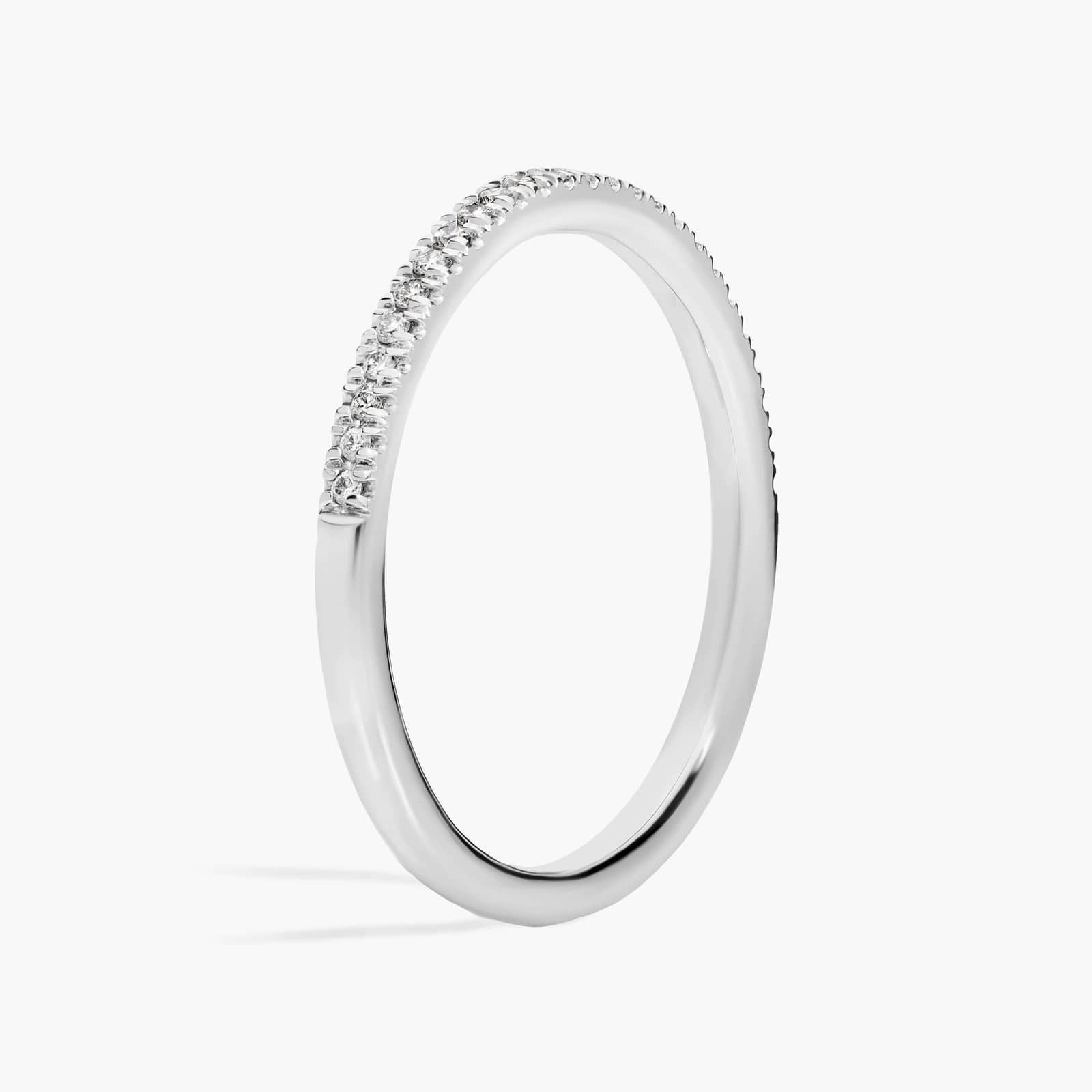 Sterling Silver (1.50mm) Round Cut Moissanite Wedding Ring Petite Micropavé (1/10 ct. tw.) Secondary image