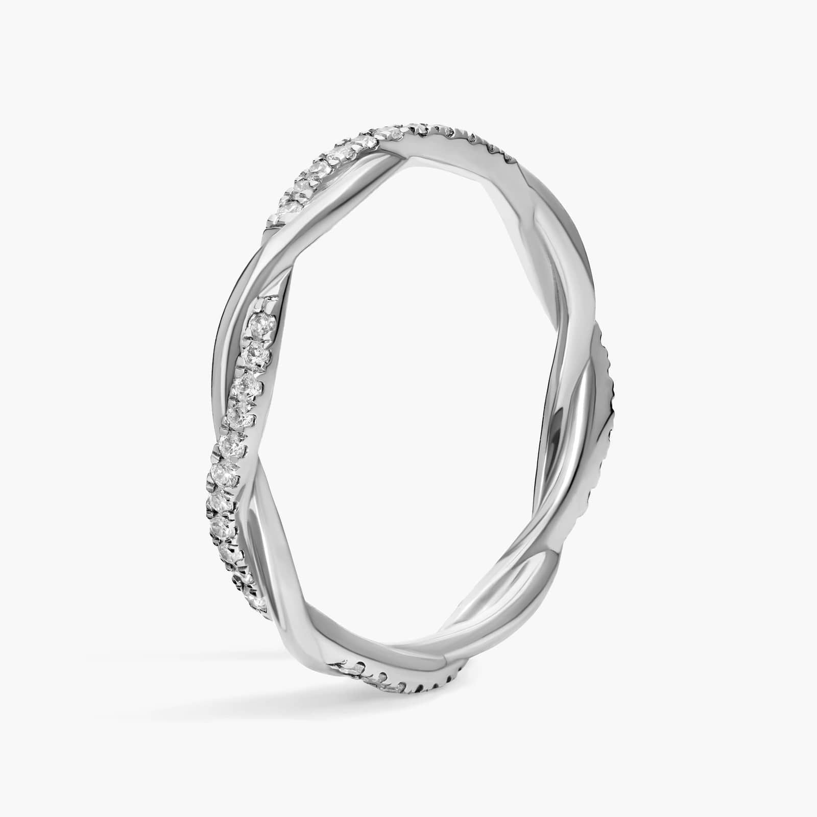 Sterling Silver (2.50mm) Round Cut Eternity Moissanite Wedding Ring Petite Twist (1/5 ct. tw.) Secondary image