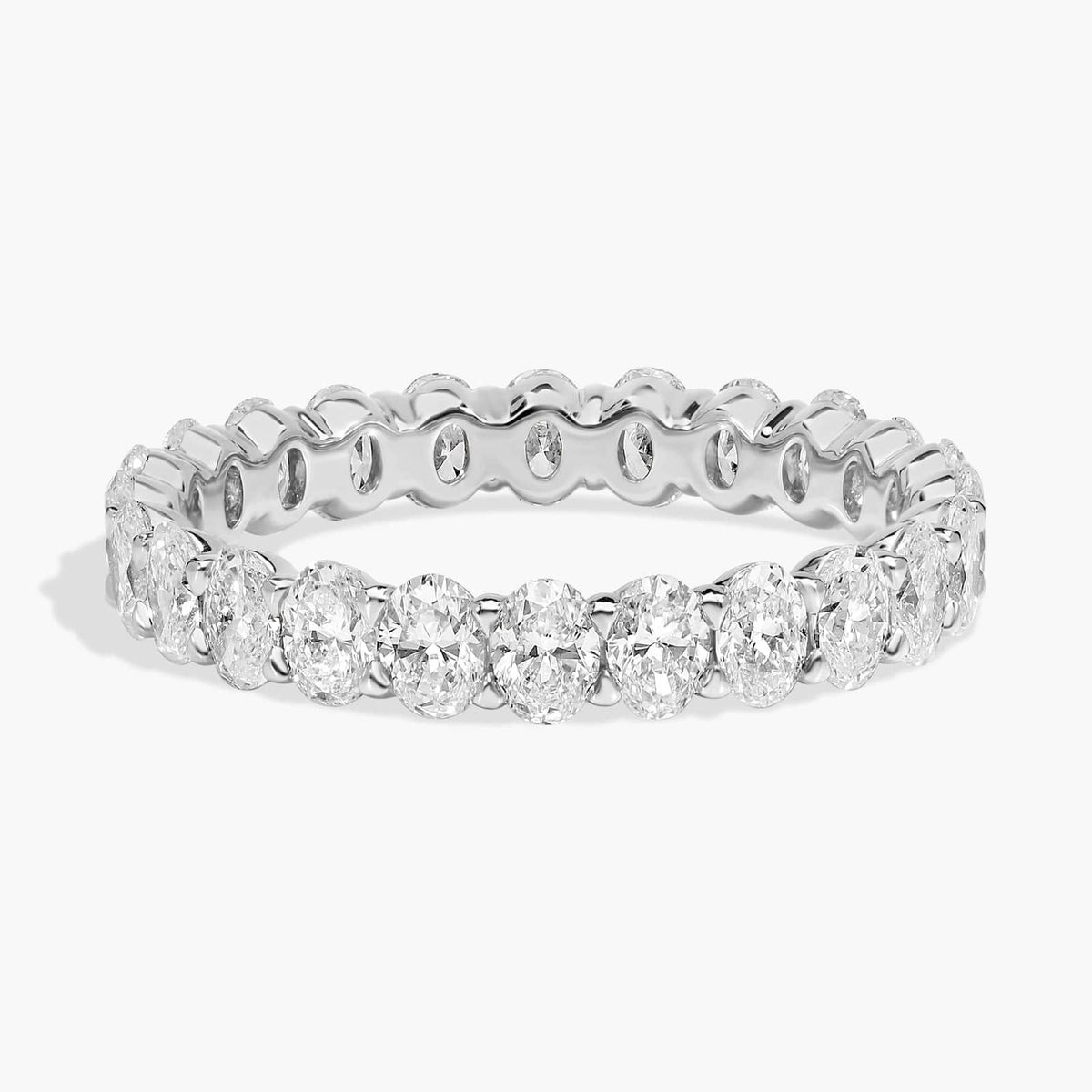 Sterling Silver (3.50mm) Oval Cut Eternity Moissanite Wedding Ring Oval (2 1/6 ct. tw.) Main image