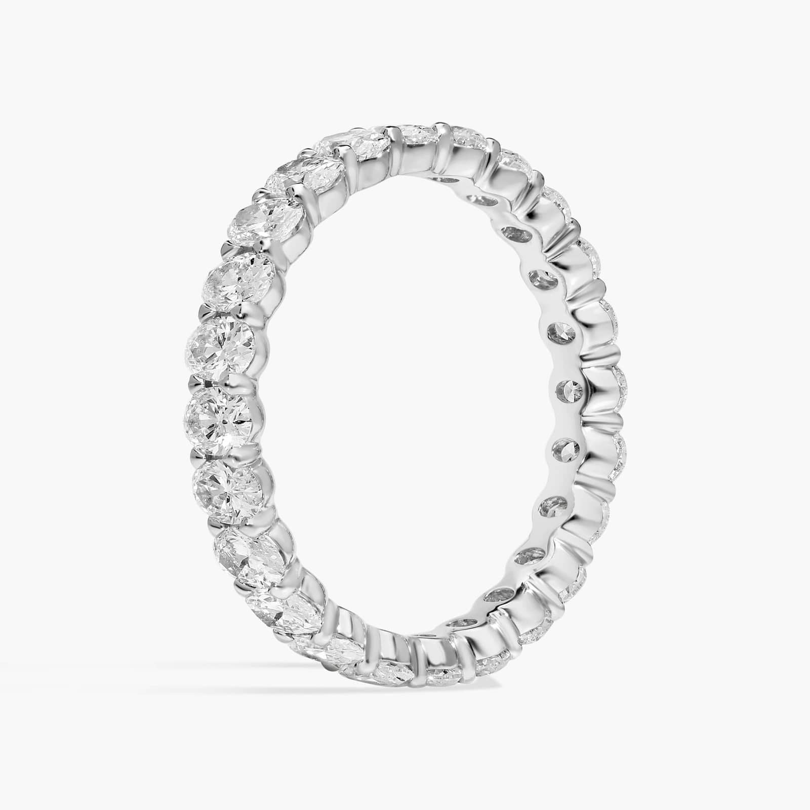 Sterling Silver (3.50mm) Oval Cut Eternity Moissanite Wedding Ring Oval (2 1/6 ct. tw.) Secondary image