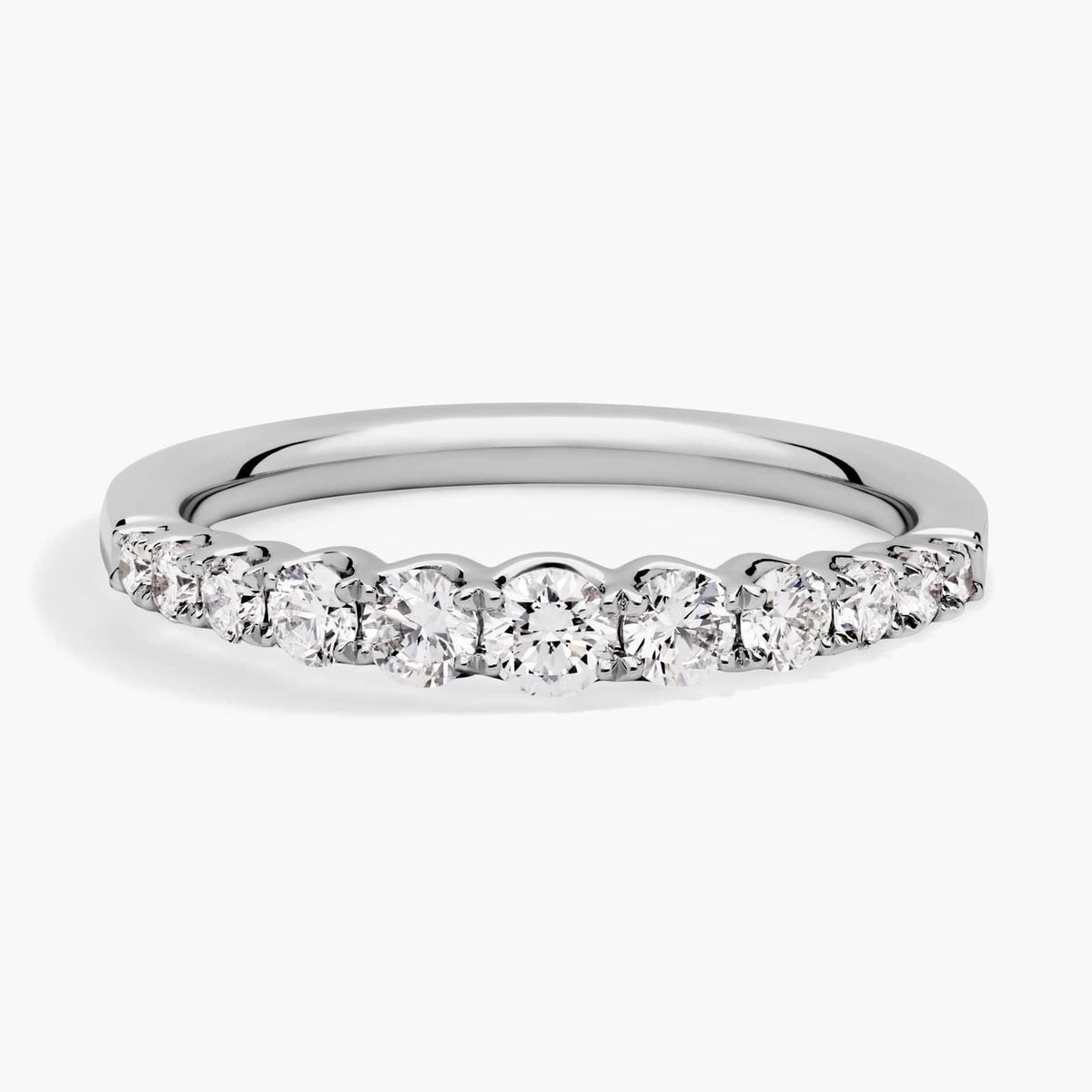 Sterling Silver (2.00mm) Round Cut Anniversary Moissanite Wedding Ring Selene Graduated (5/8 ct. tw.) Main image