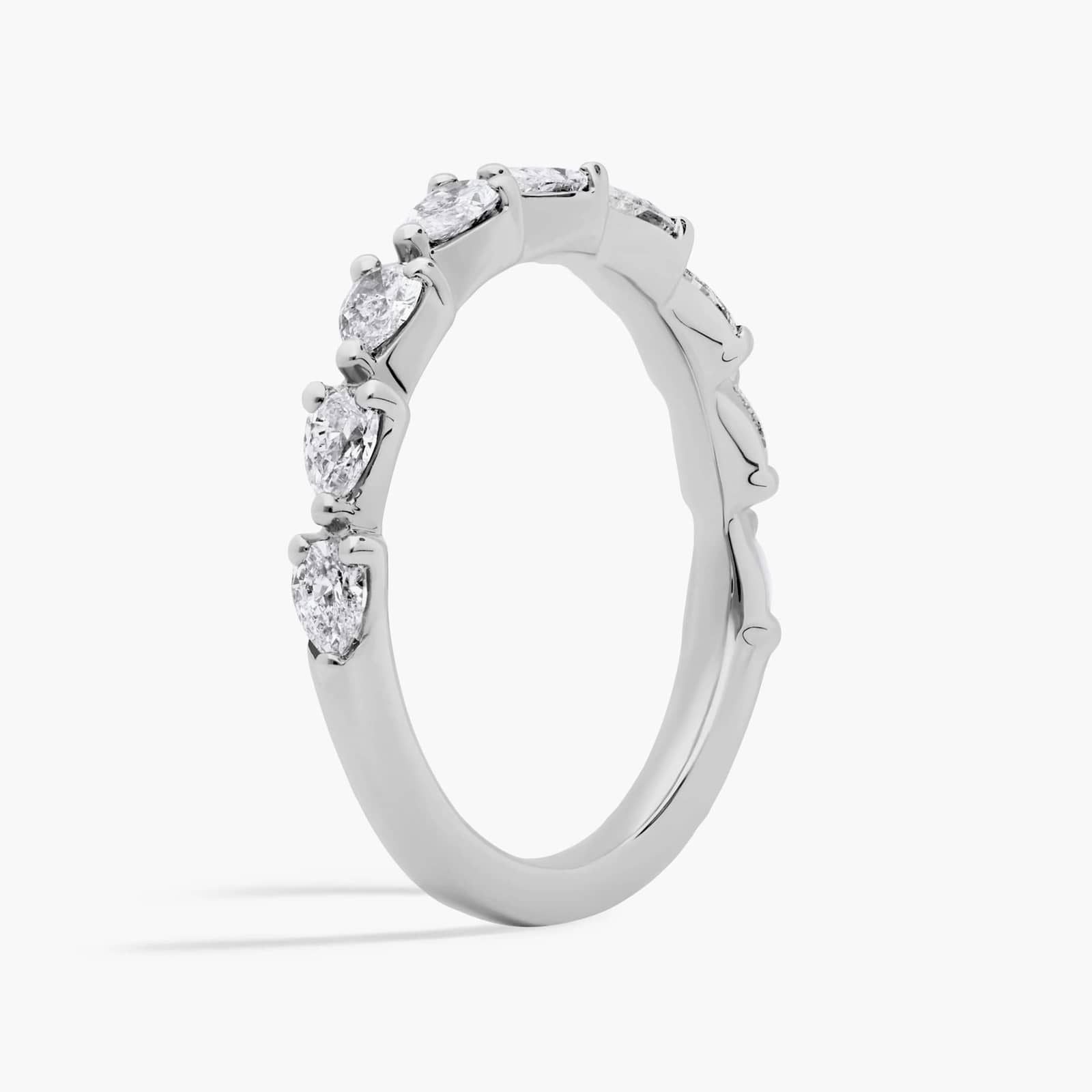 Sterling Silver (2.00mm) Pear Cut Anniversary Moissanite Wedding Ring East-West 9-Stone (1/2 ct. tw.) Secondary image