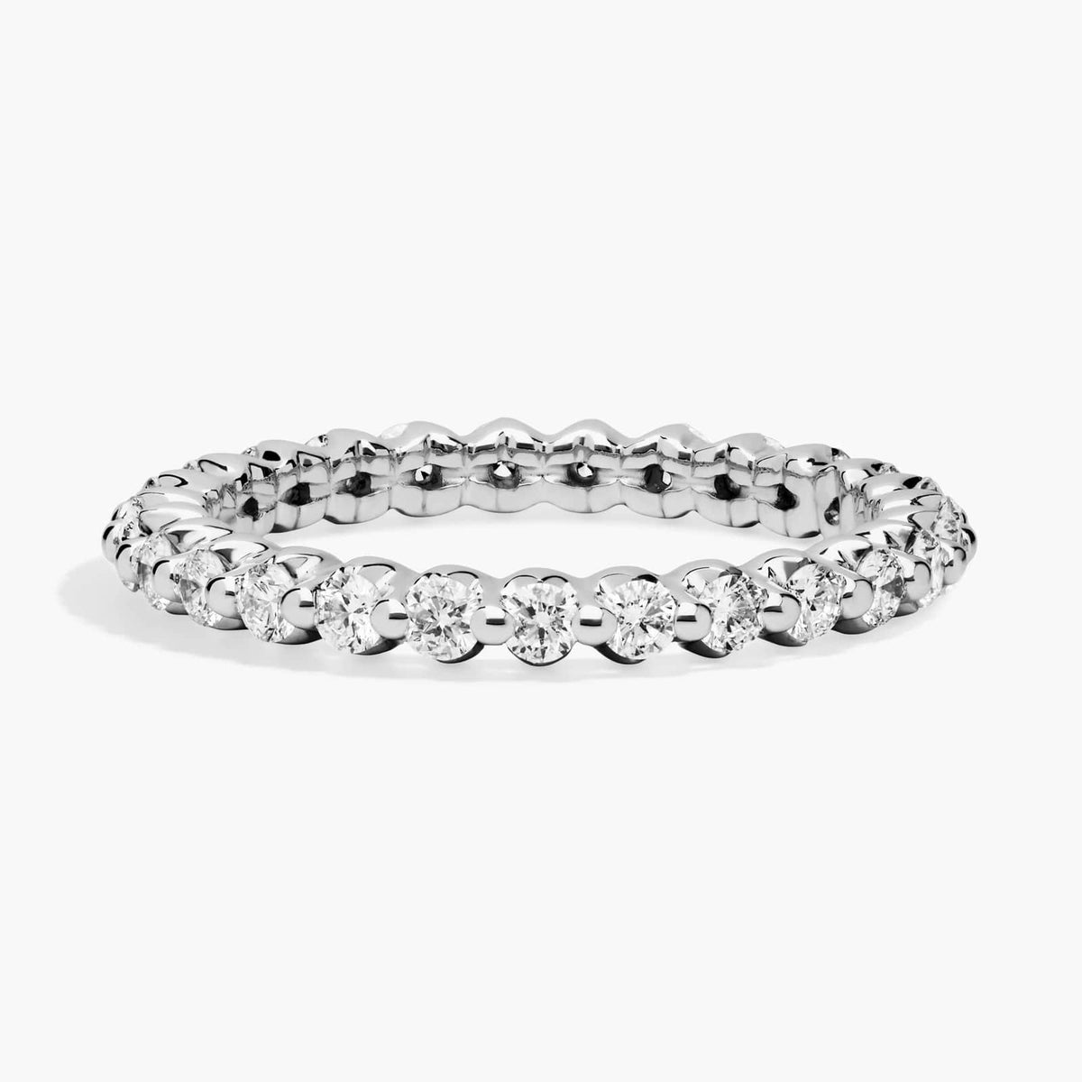 Sterling Silver (2.00mm) Round Cut Eternity Moissanite Wedding Ring Floating (3/4 ct. tw.) Main image