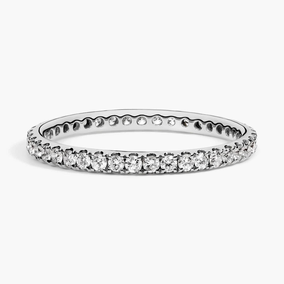 Sterling Silver (1.90mm) Round Cut Eternity Moissanite Wedding Ring Riviera Pavé (1/2 ct. tw.) Main image