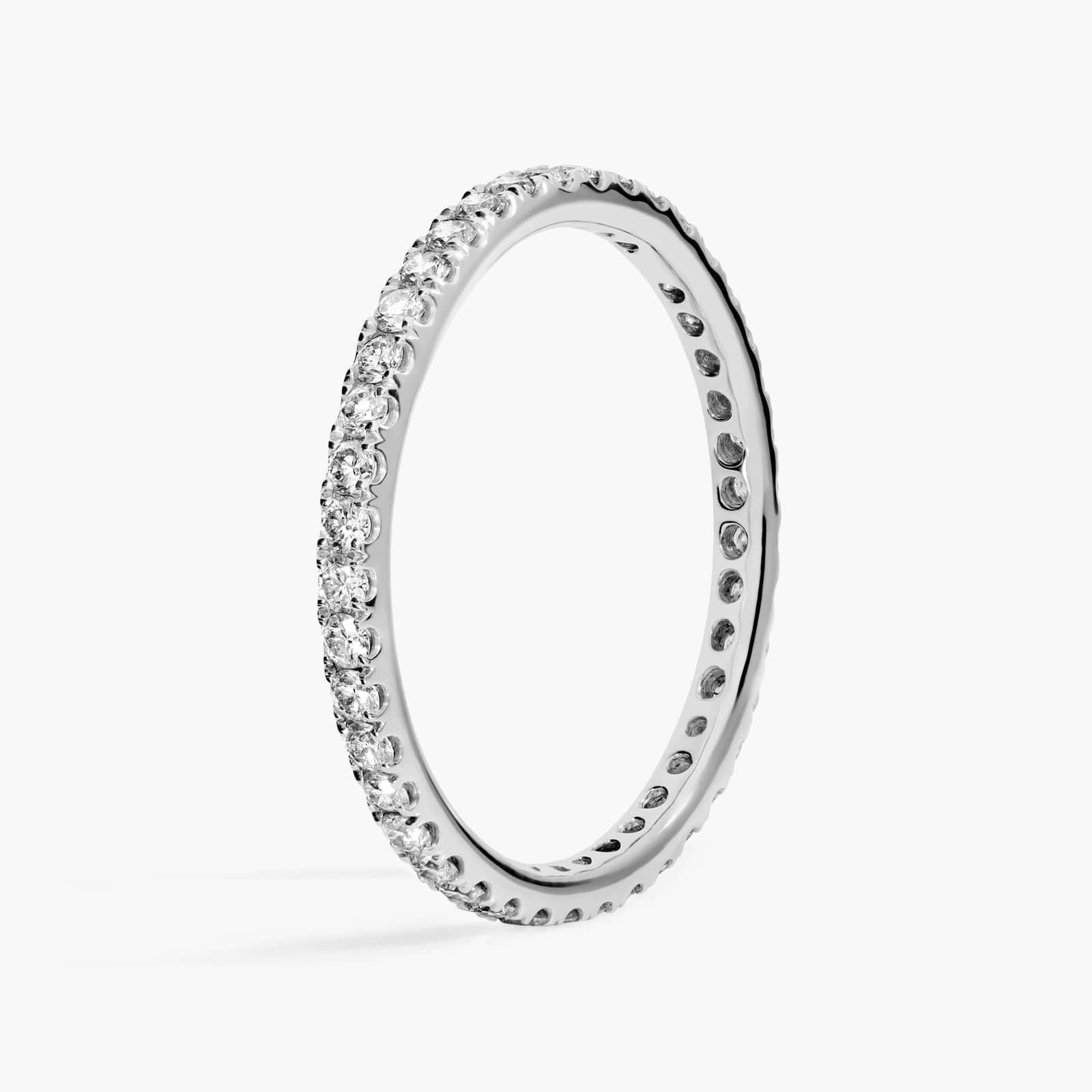 Sterling Silver (1.90mm) Round Cut Eternity Moissanite Wedding Ring Riviera Pavé (1/2 ct. tw.) Secondary image