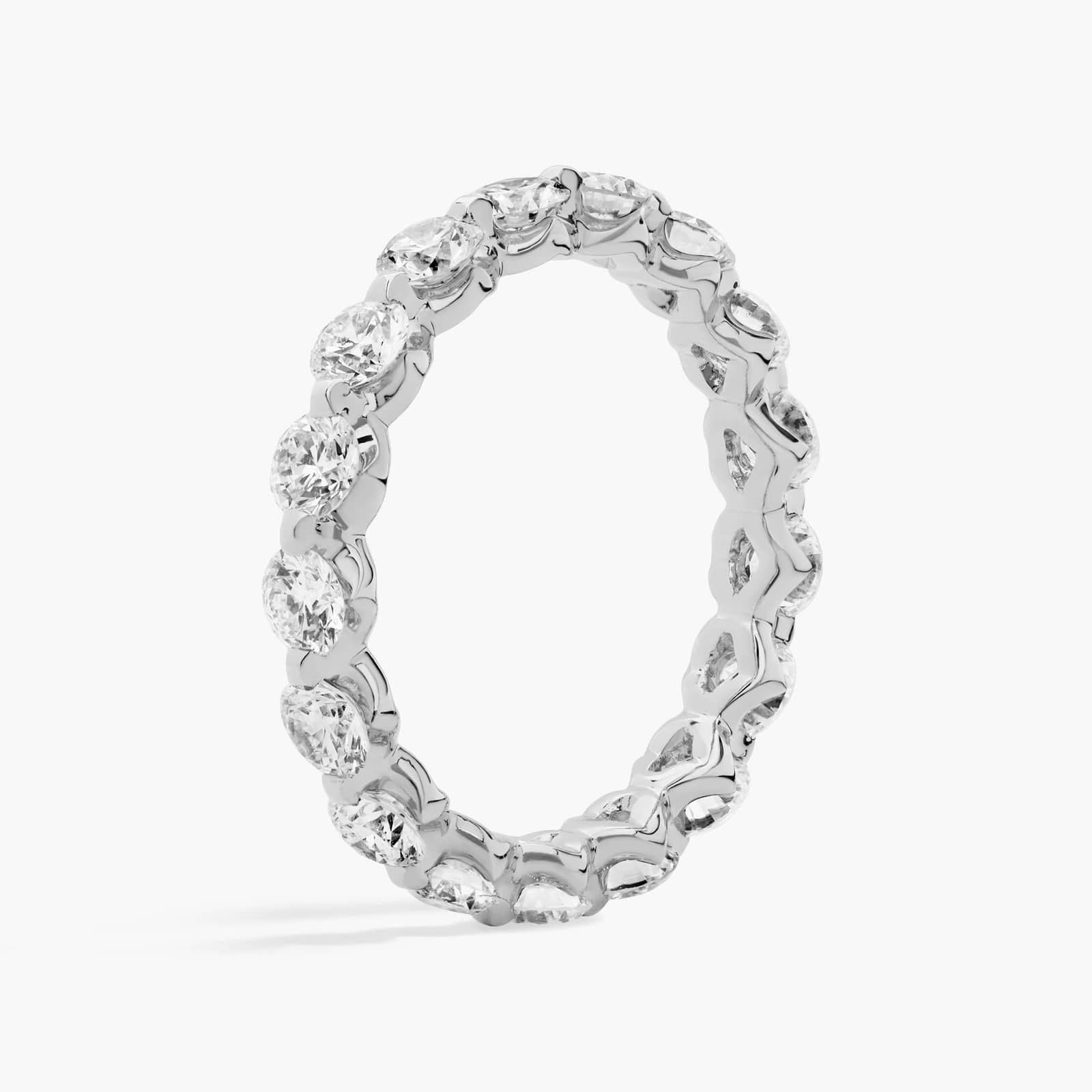 Sterling Silver (3.10mm) Round Cut Eternity Moissanite Wedding Ring Floating (2 ct. tw.) Secondary image