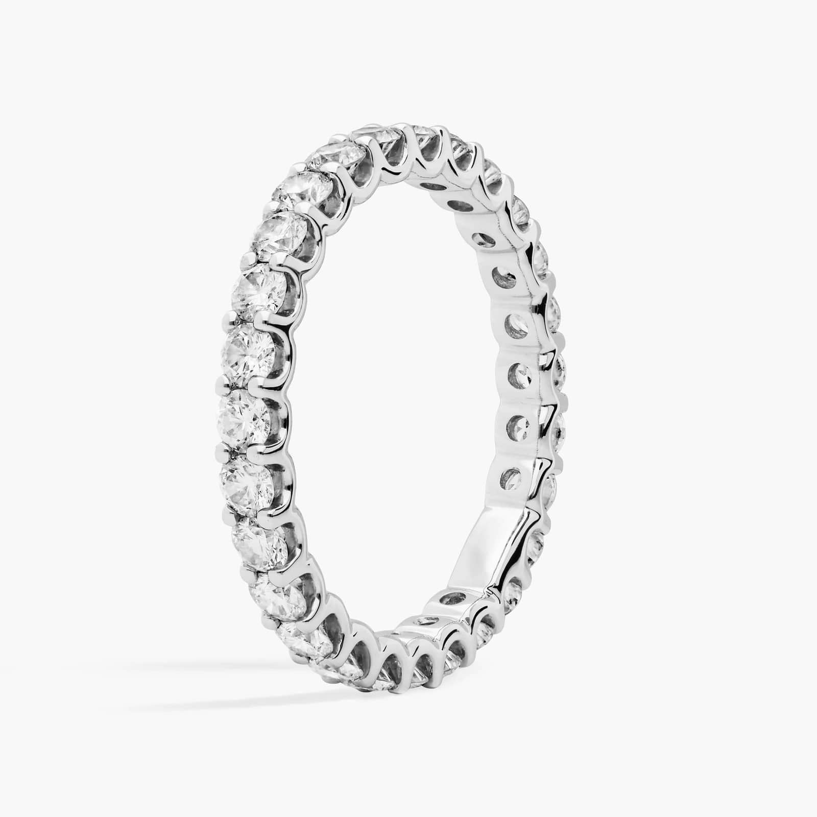 Sterling Silver (2.50mm) Round Cut Eternity Moissanite Wedding Ring Luna (1 ct. tw.) Secondary image