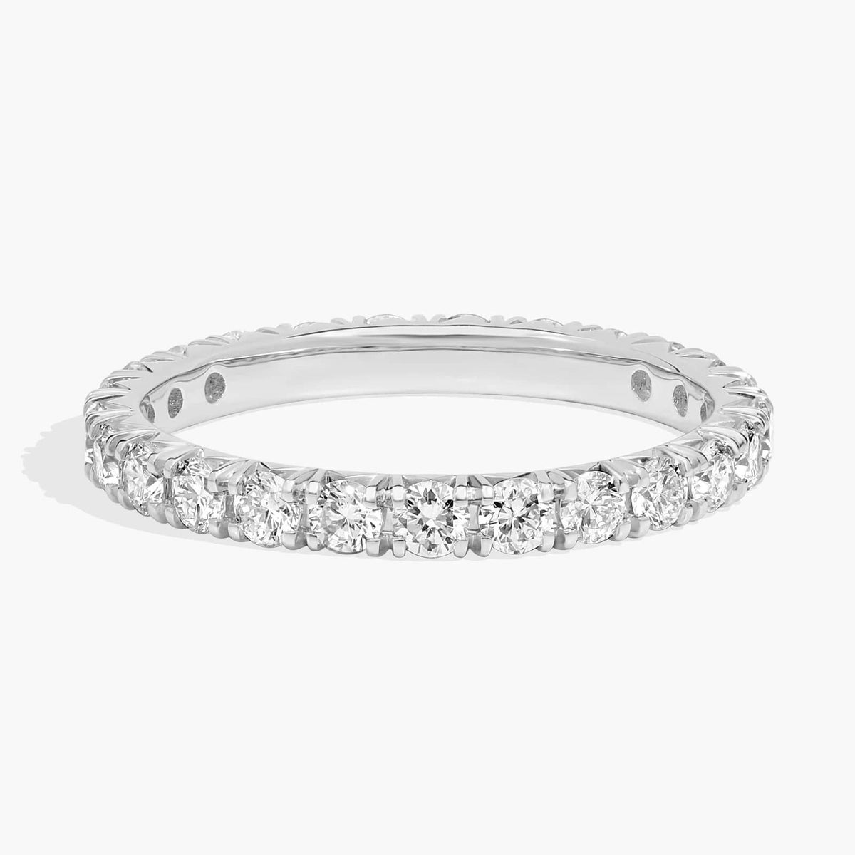 Sterling Silver (2.50mm) Round Cut Eternity Moissanite Wedding Ring French Pavé (1 ct. tw.) Main image