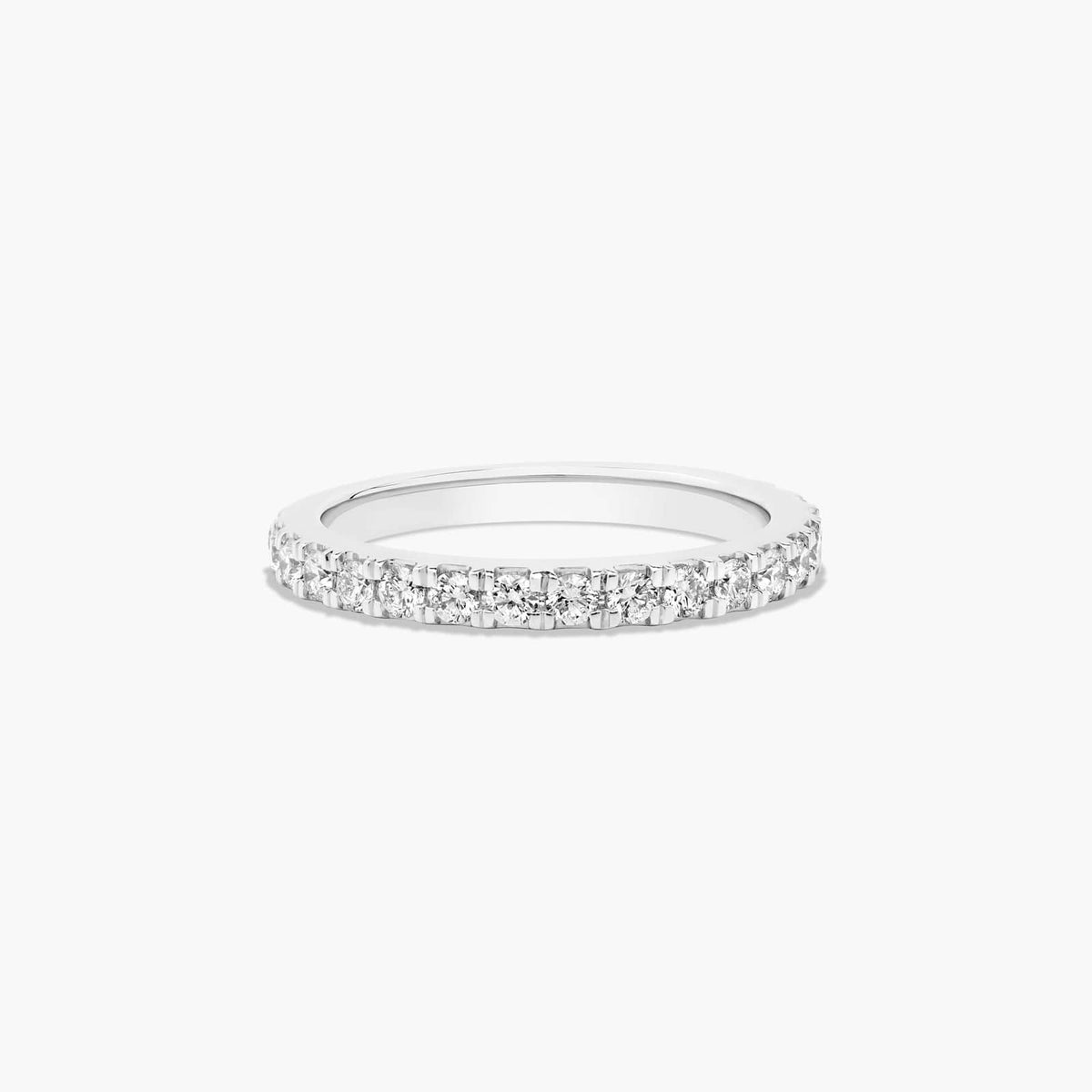 Sterling Silver (2.00mm) Round Cut Moissanite Wedding Ring Split Prong Lab Grown (1/2 ct. tw.) Main image