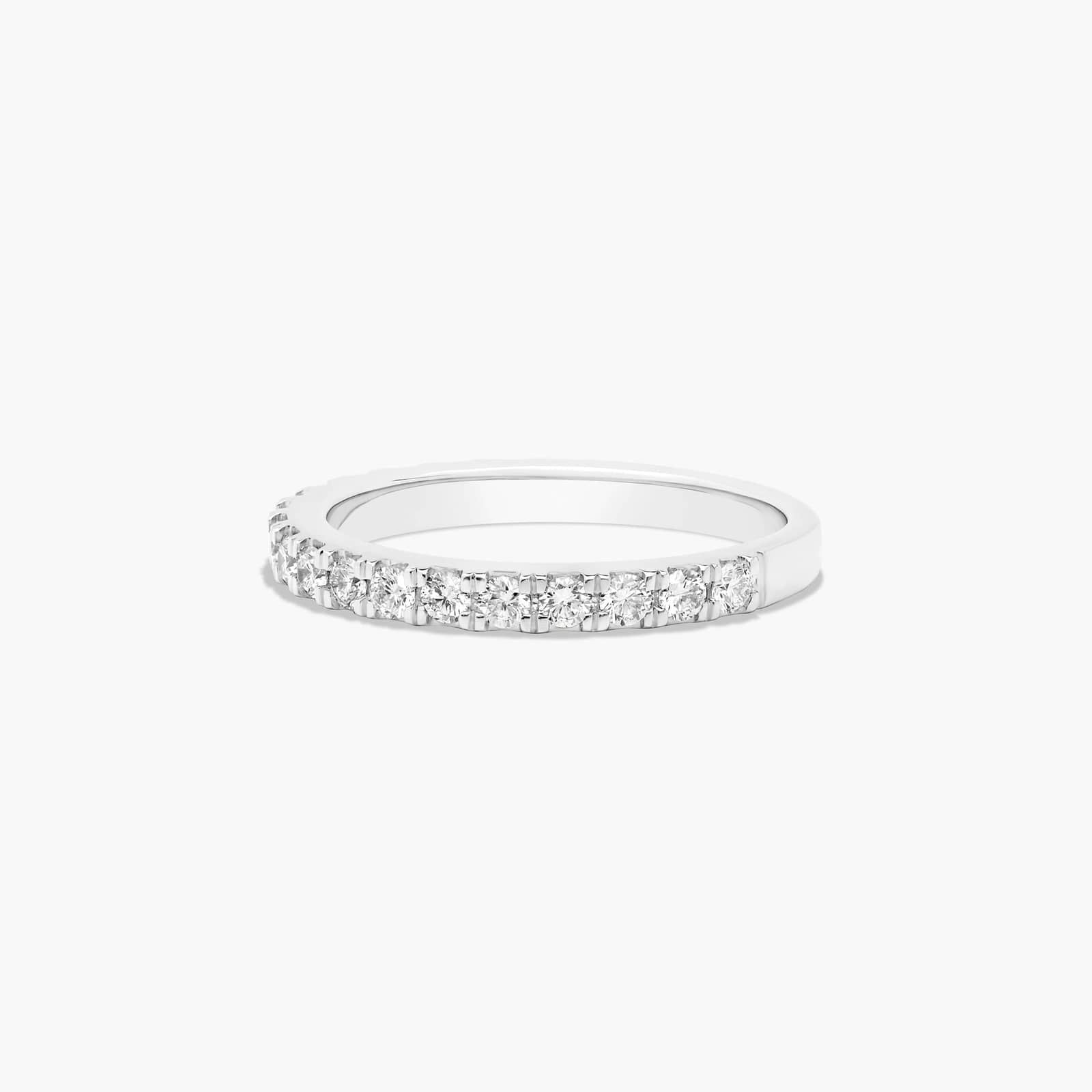 Sterling Silver (2.00mm) Round Cut Moissanite Wedding Ring Split Prong (1/2 ct. tw.) Secondary image