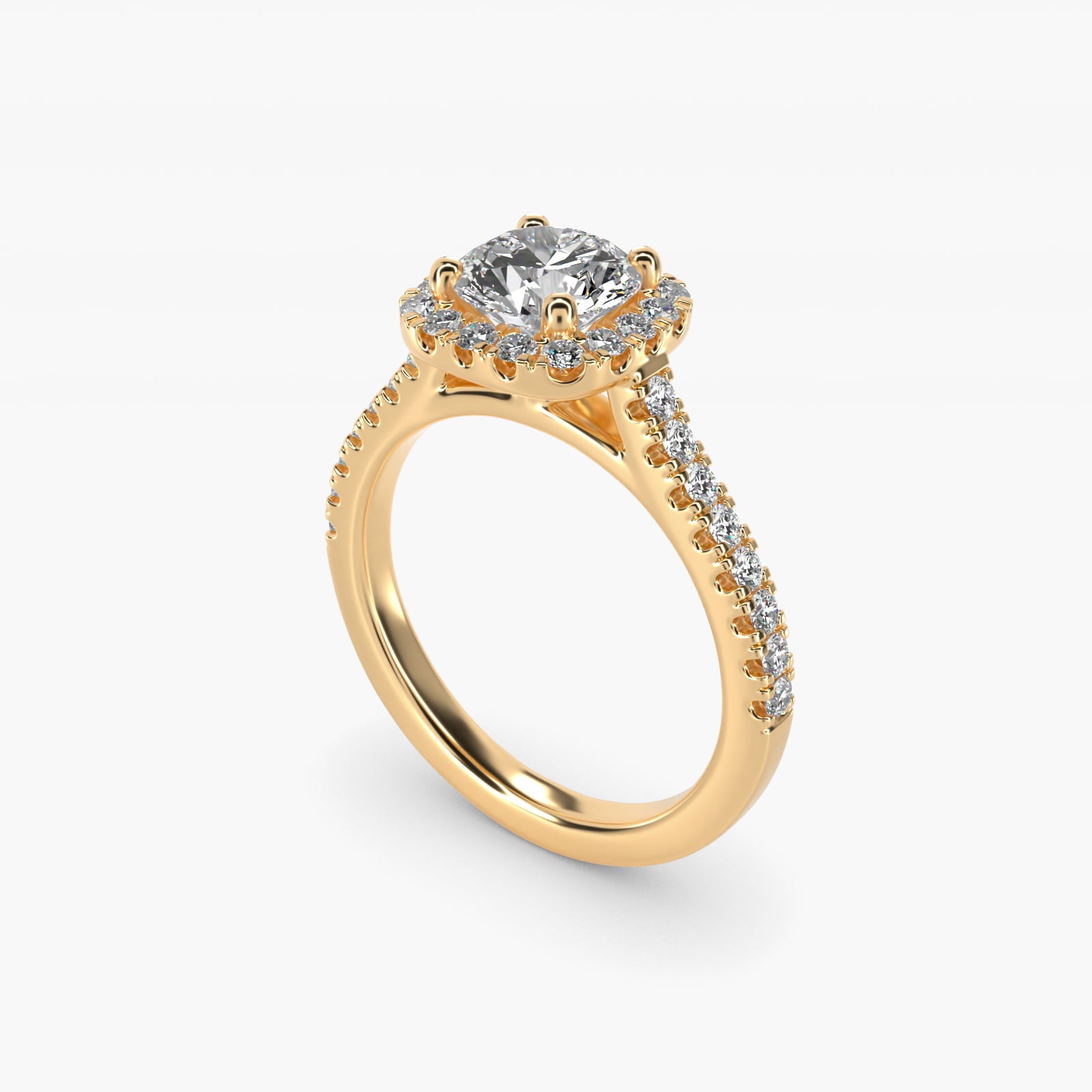 Cushion Halo Moissanite Engagement Ring Sterling Silver (2.0 ct., 1/3 ct. tw.) Secondary image