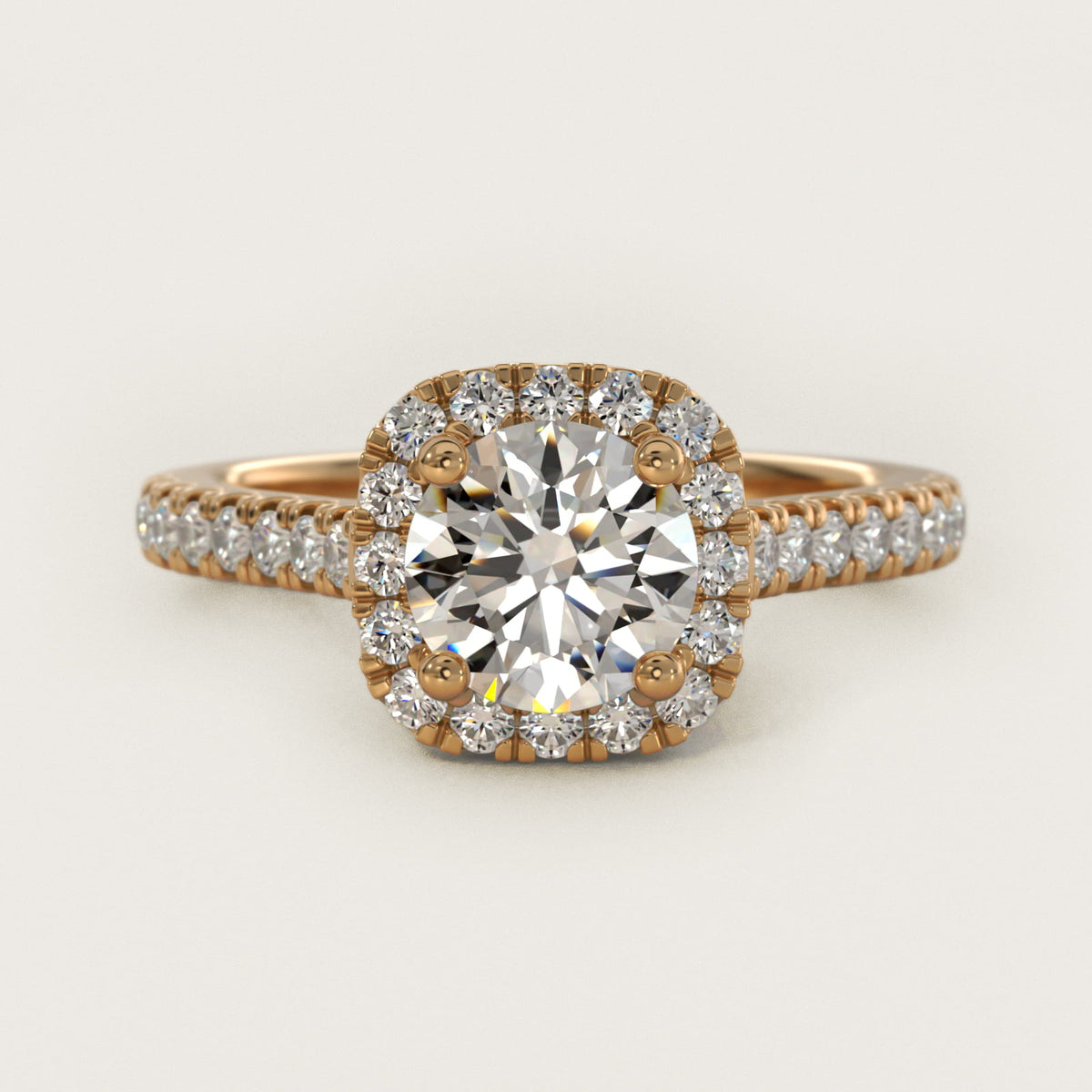 Cushion Halo Moissanite Engagement Ring Sterling Silver (2.0 ct., 1/3 ct. tw.) Main image