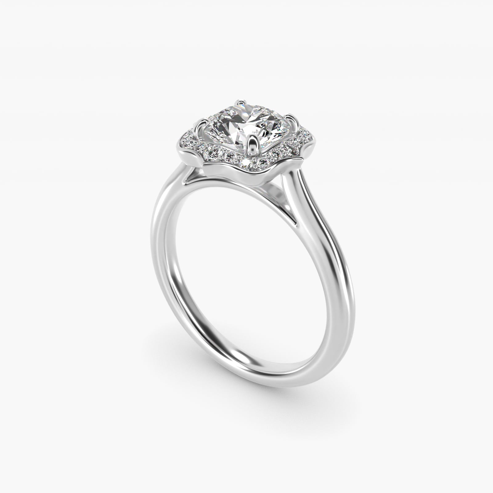 Antique Frame Halo Vintage-Style Moissanite Engagement Ring Sterling Silver (2.0 ct.) Secondary image