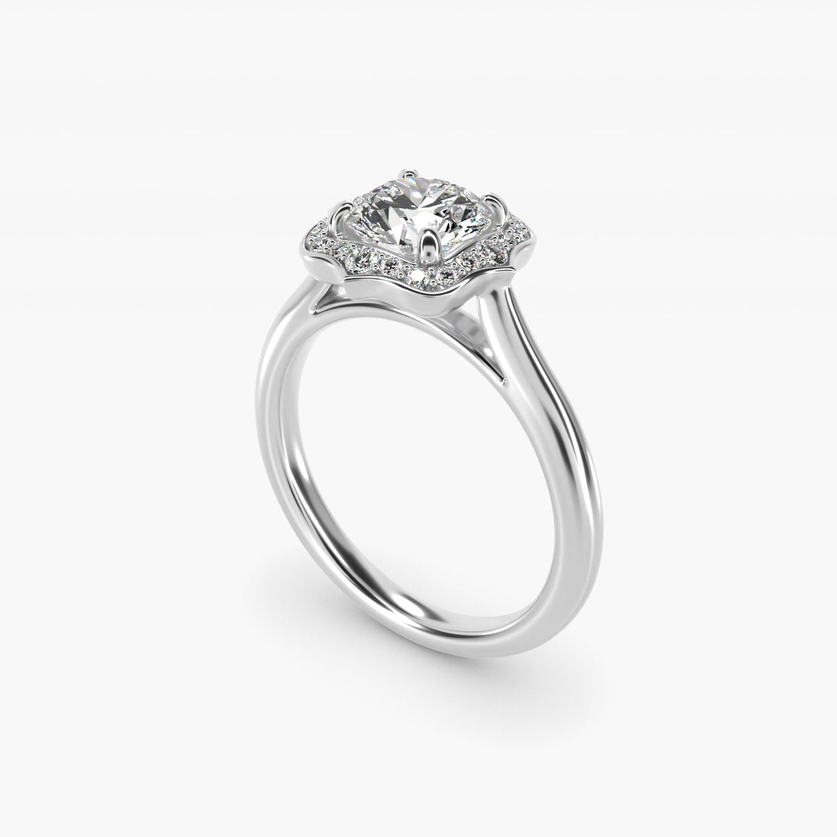 Antique Frame Halo Vintage-Style Moissanite Engagement Ring Sterling Silver (2.0 ct.)
