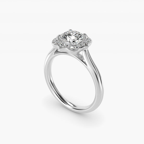 Antique Frame Halo Vintage-Style Moissanite Engagement Ring Sterling Silver (2.0 ct.)