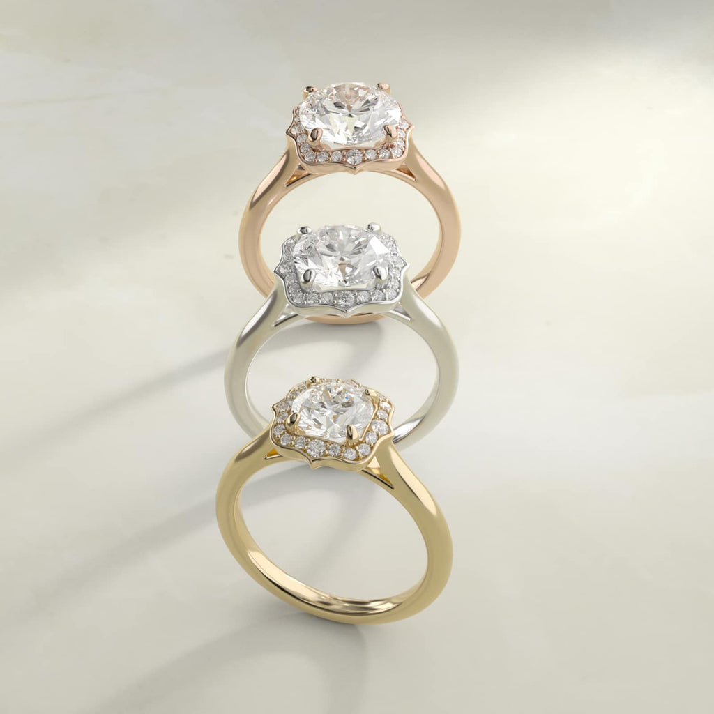 Antique Frame Halo Vintage-Style Moissanite Engagement Ring Sterling Silver (2.0 ct.)